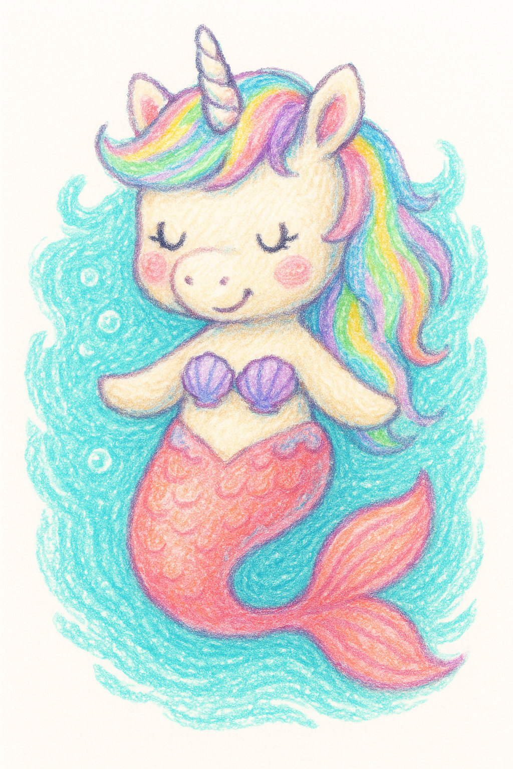 Unicorn Mermaid Coloring Pages