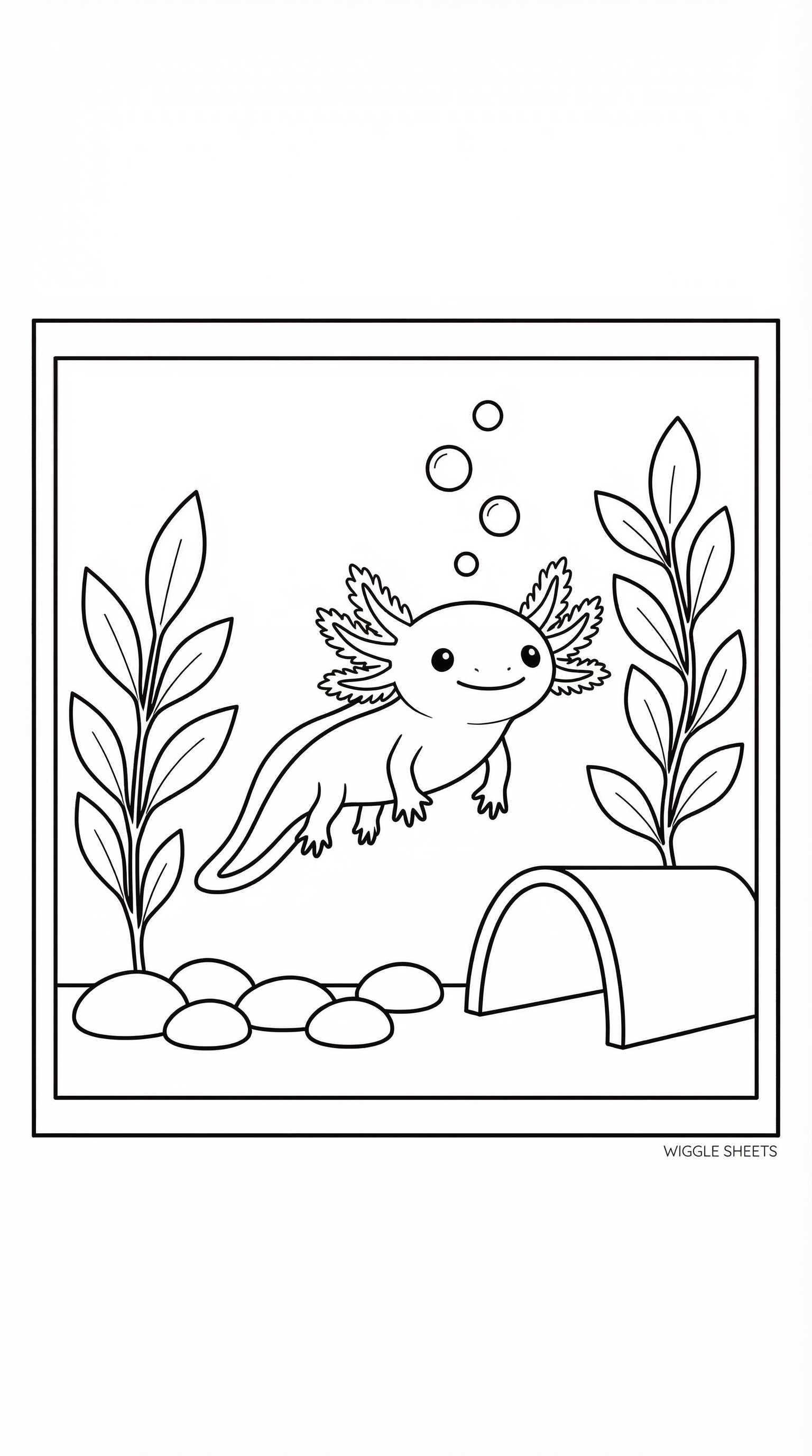 Axolotl Aquarium Coloring Page