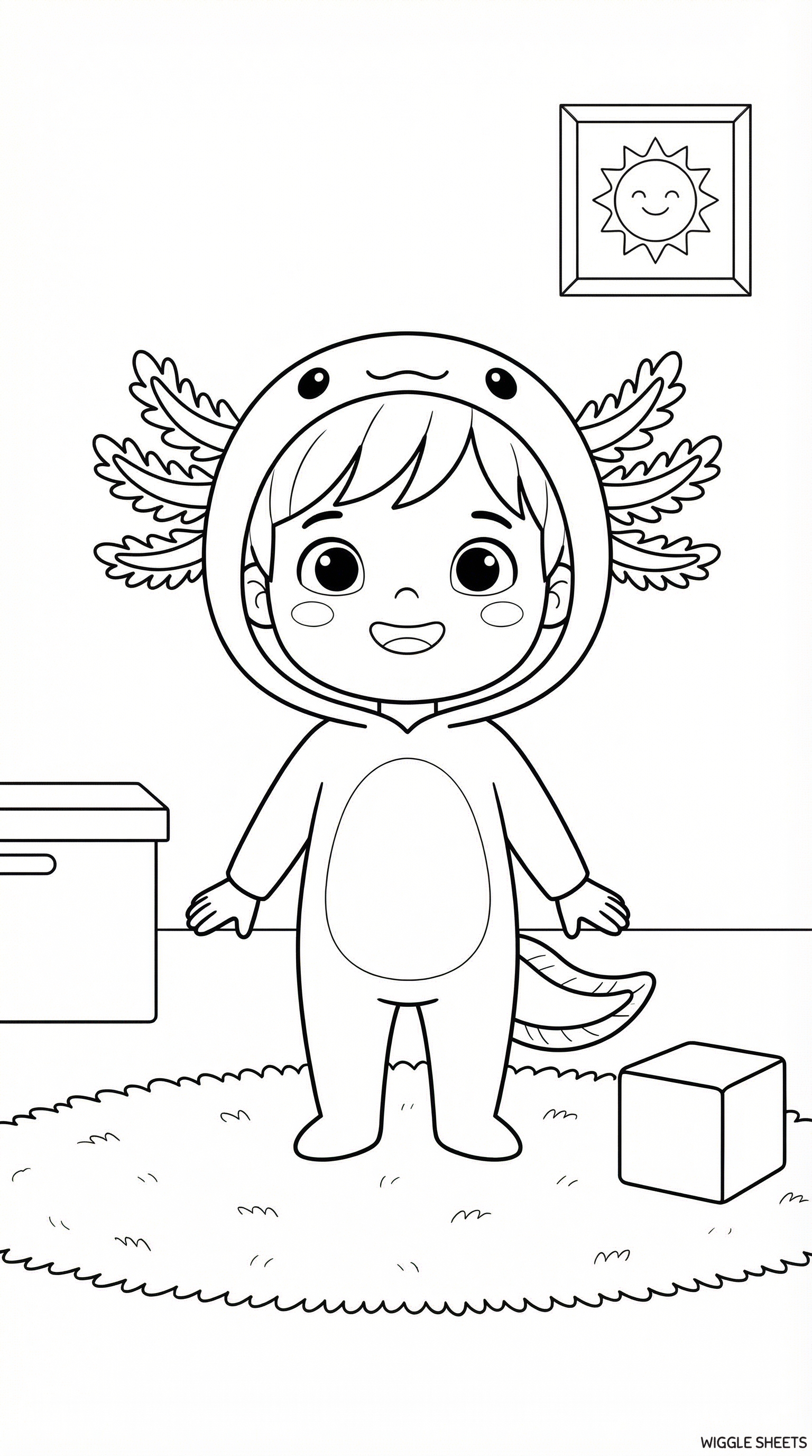 Axolotl Costume Coloring Page