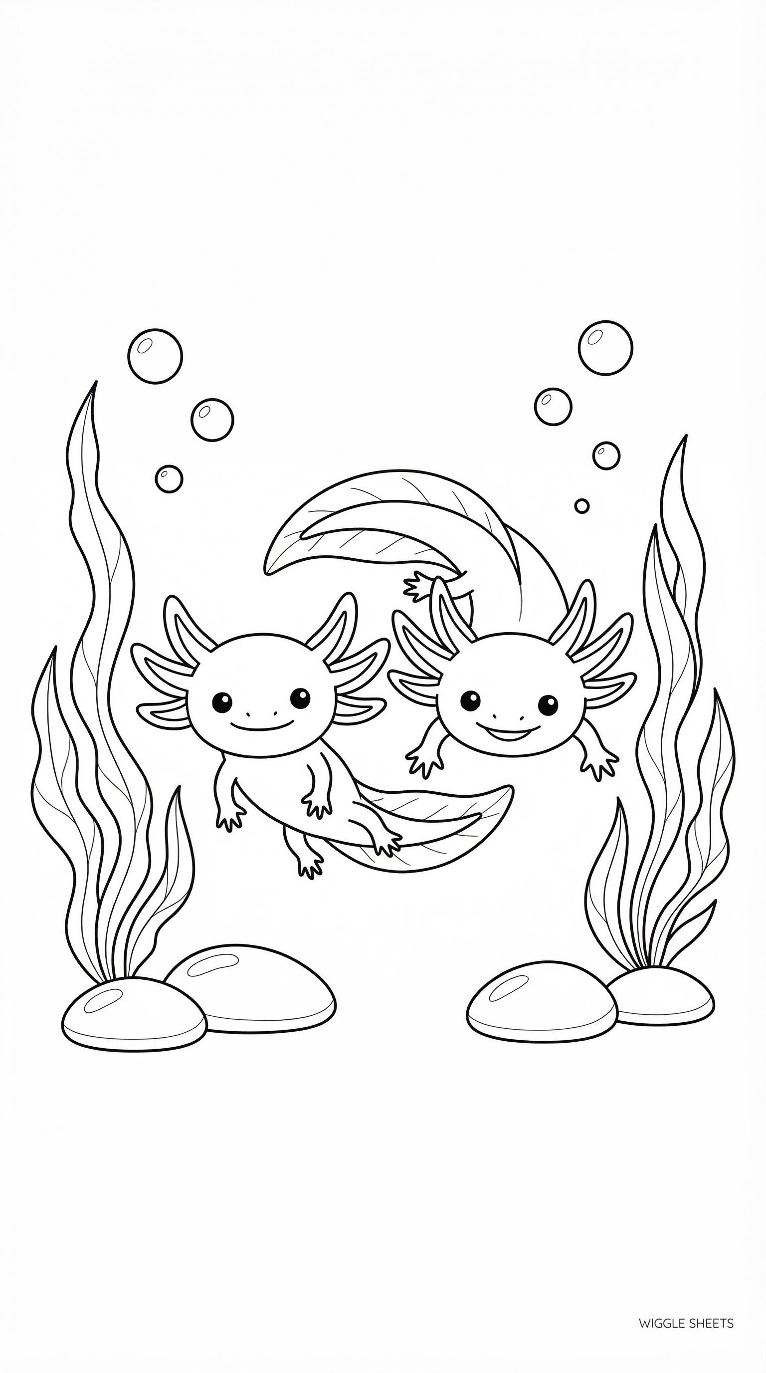 Axolotl Couple Coloring Page