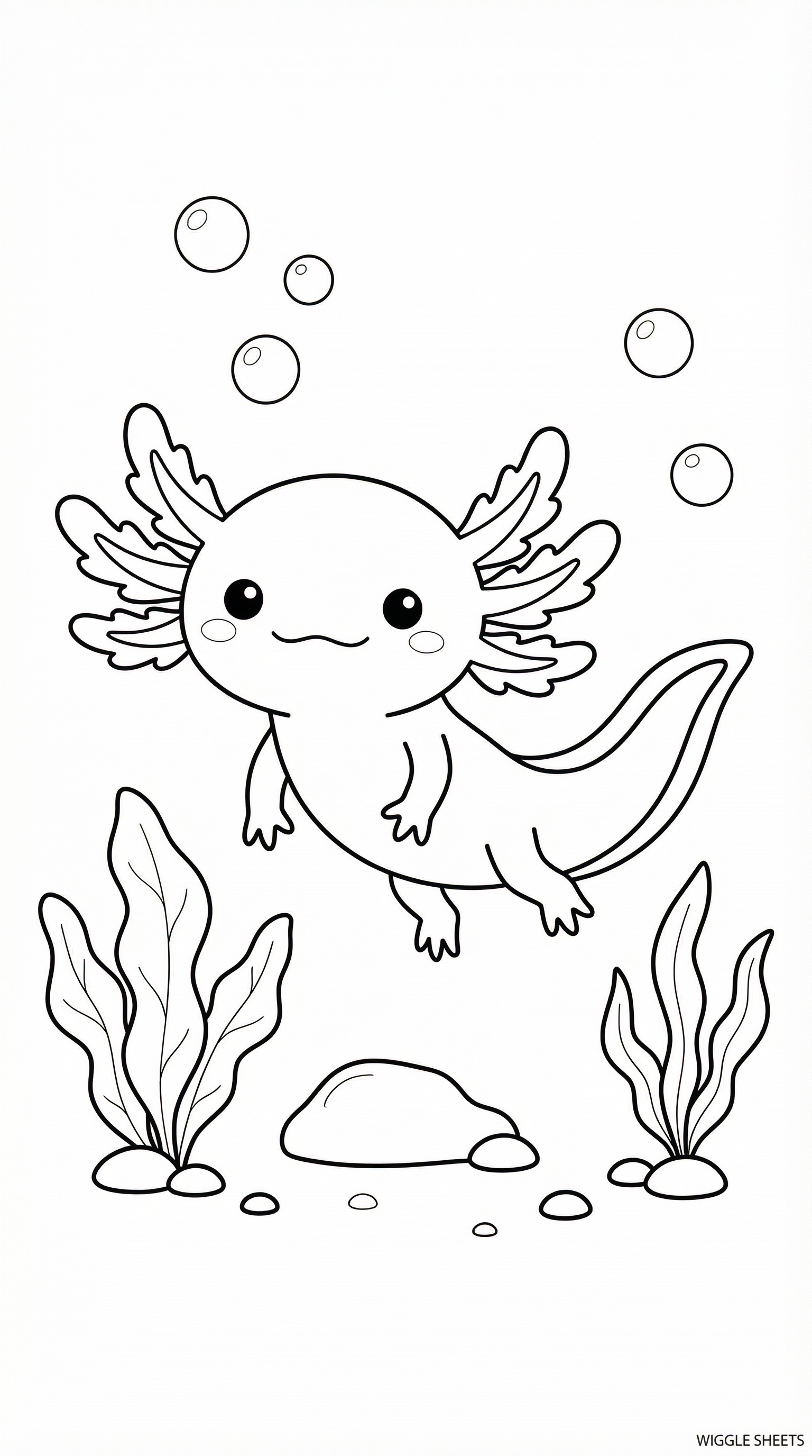 Axolotl Doodle Coloring Page