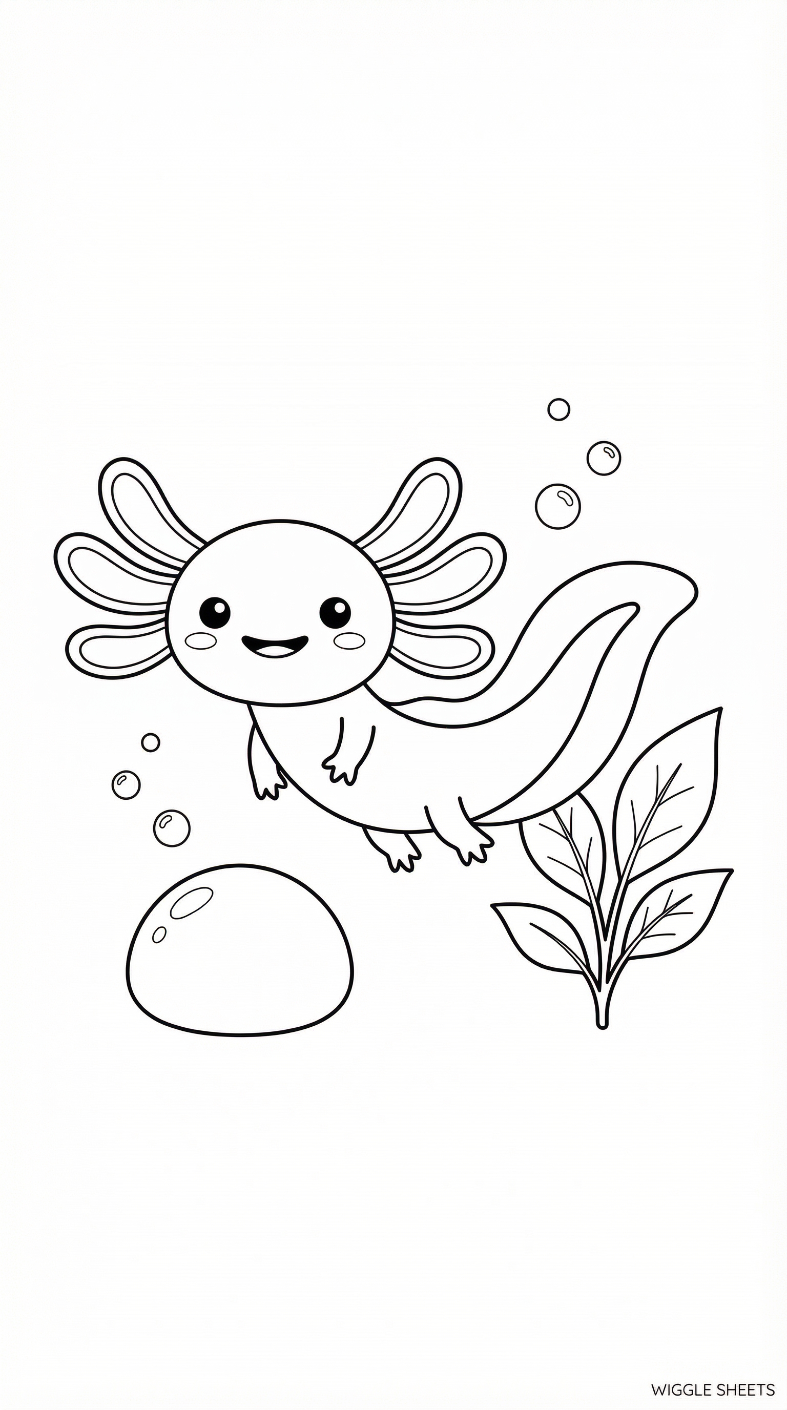 Axolotl Easy Coloring Page