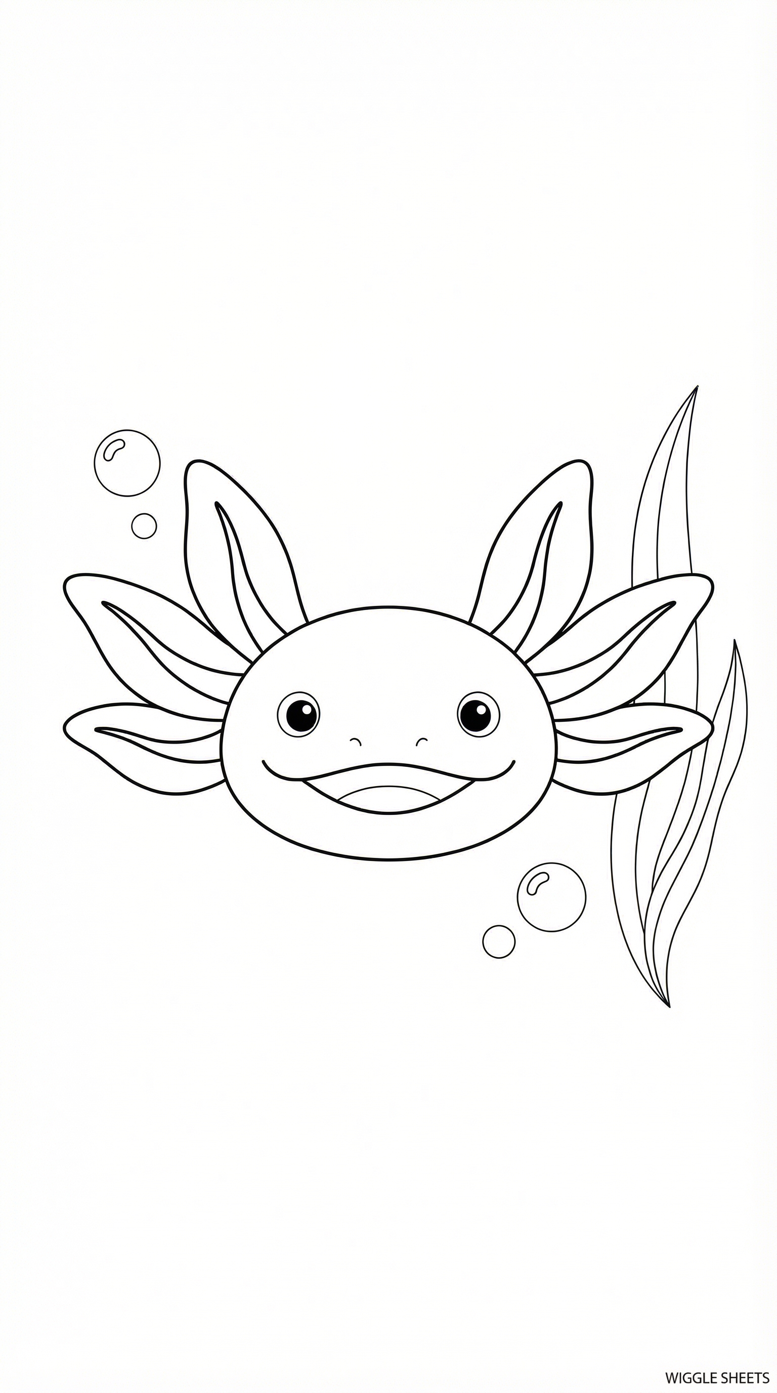 Axolotl Face Coloring Page