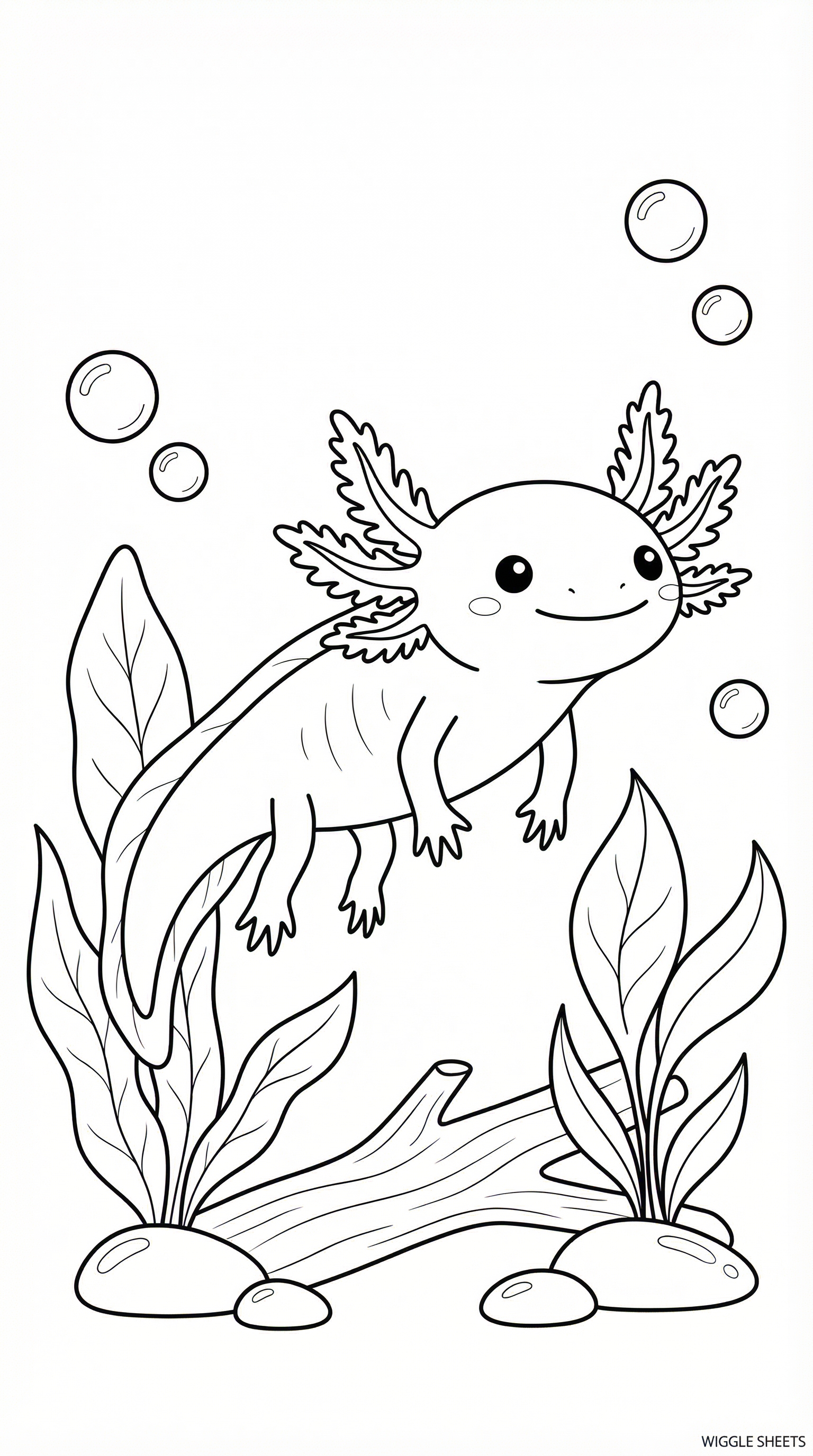Axolotl Garden Coloring Page