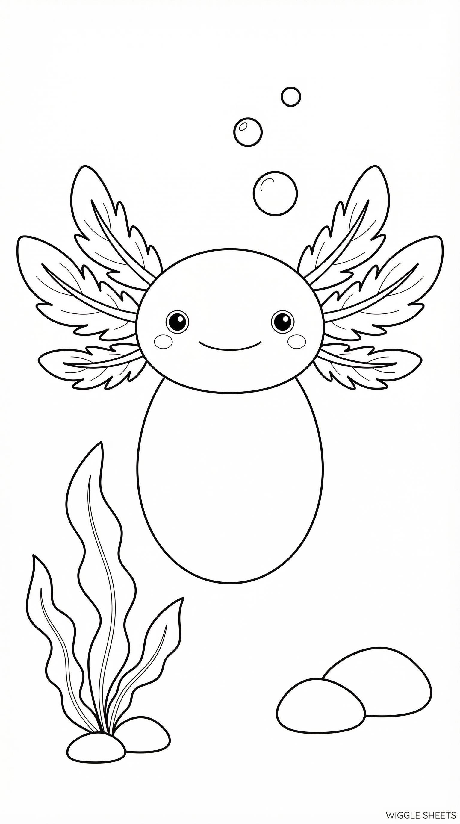 Axolotl in Water Coloring Page
