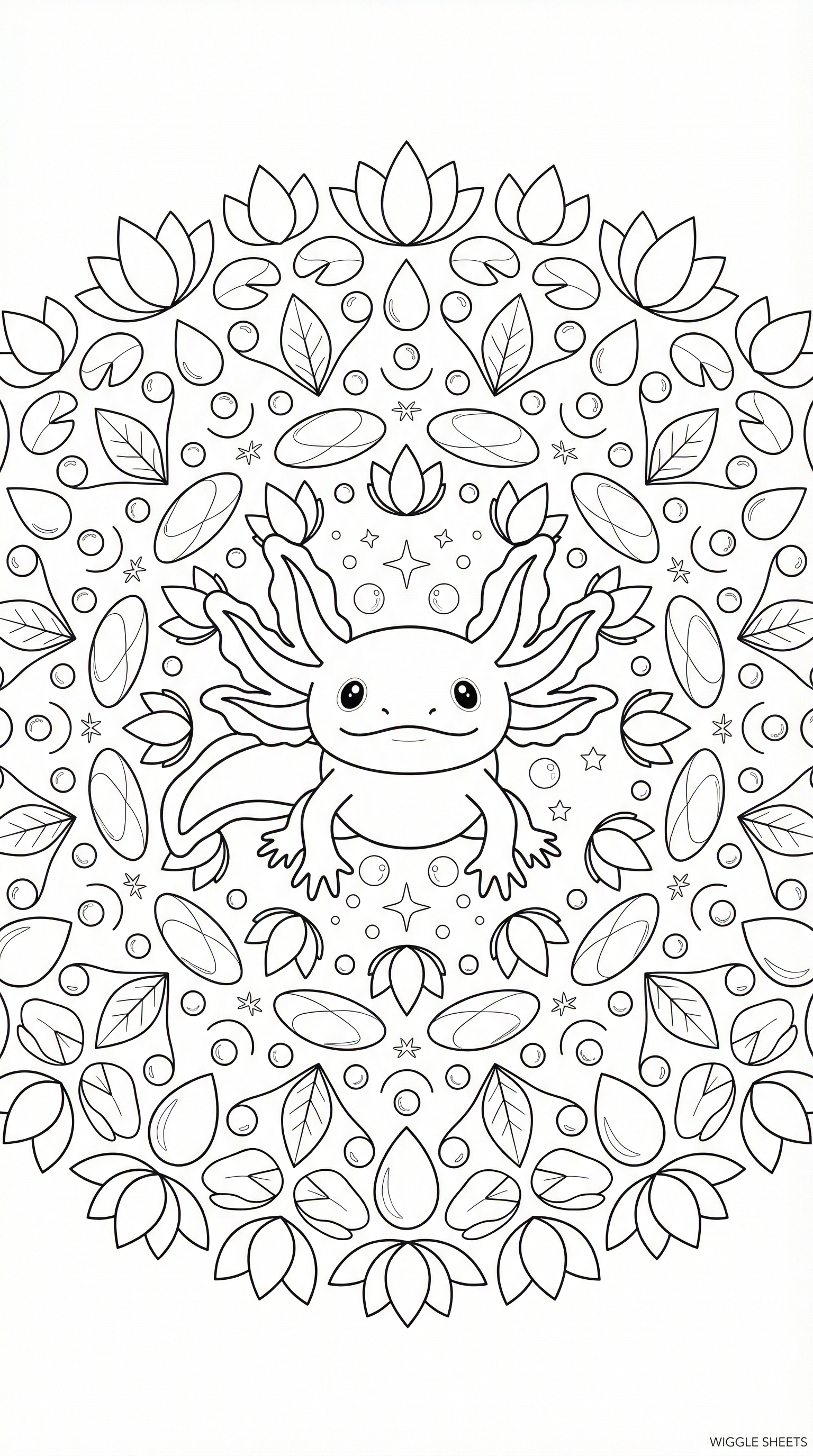 Axolotl Mandala Coloring Page
