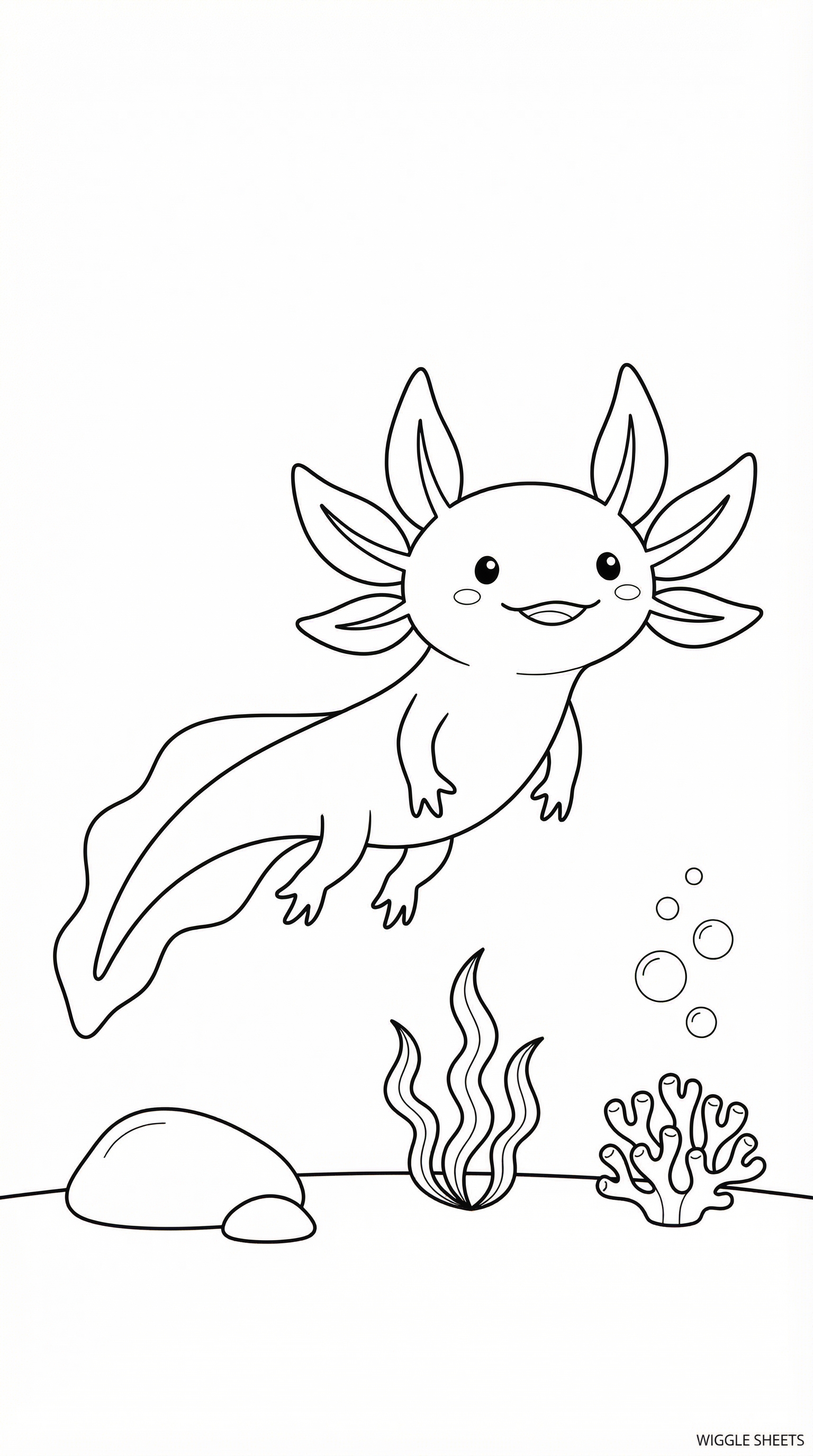 Axolotl Ocean Coloring Page