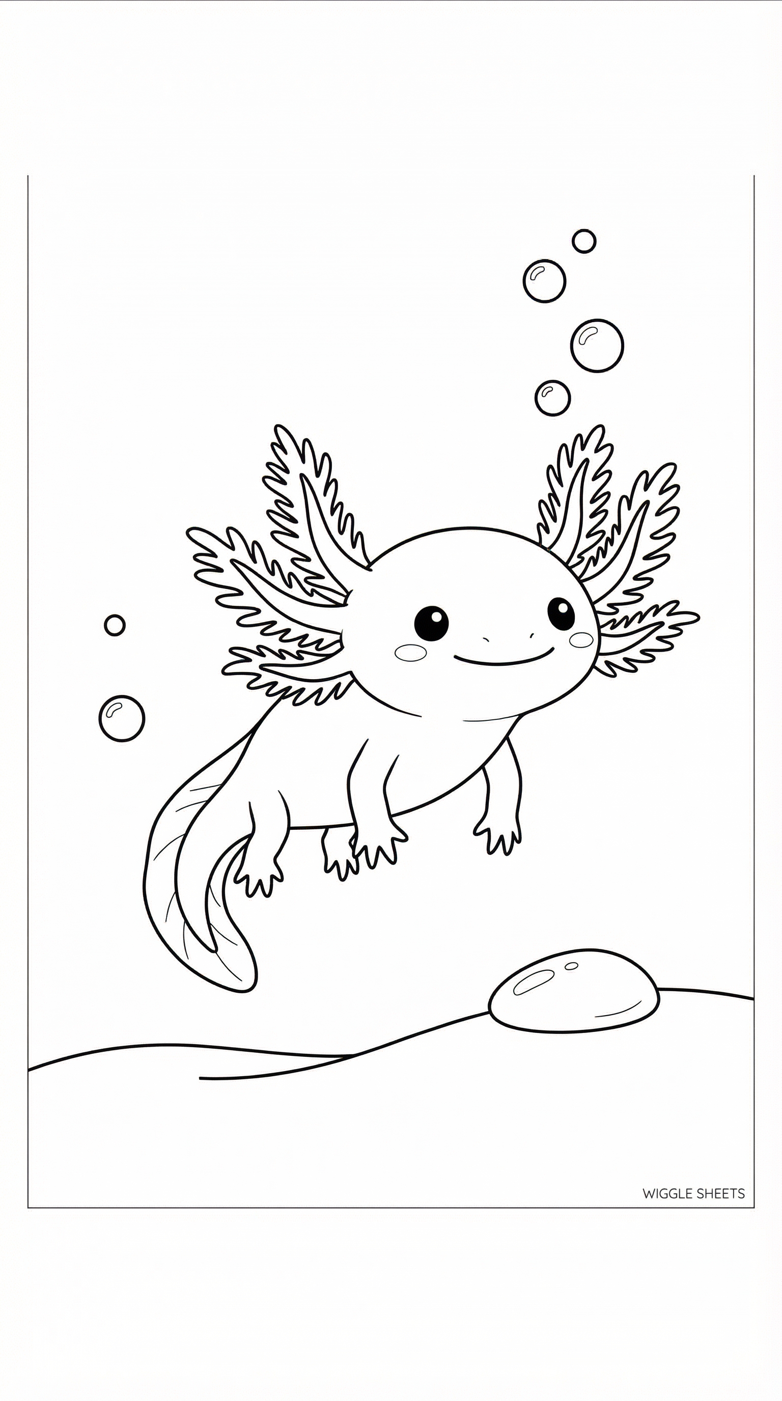 Axolotl Outline Coloring Page