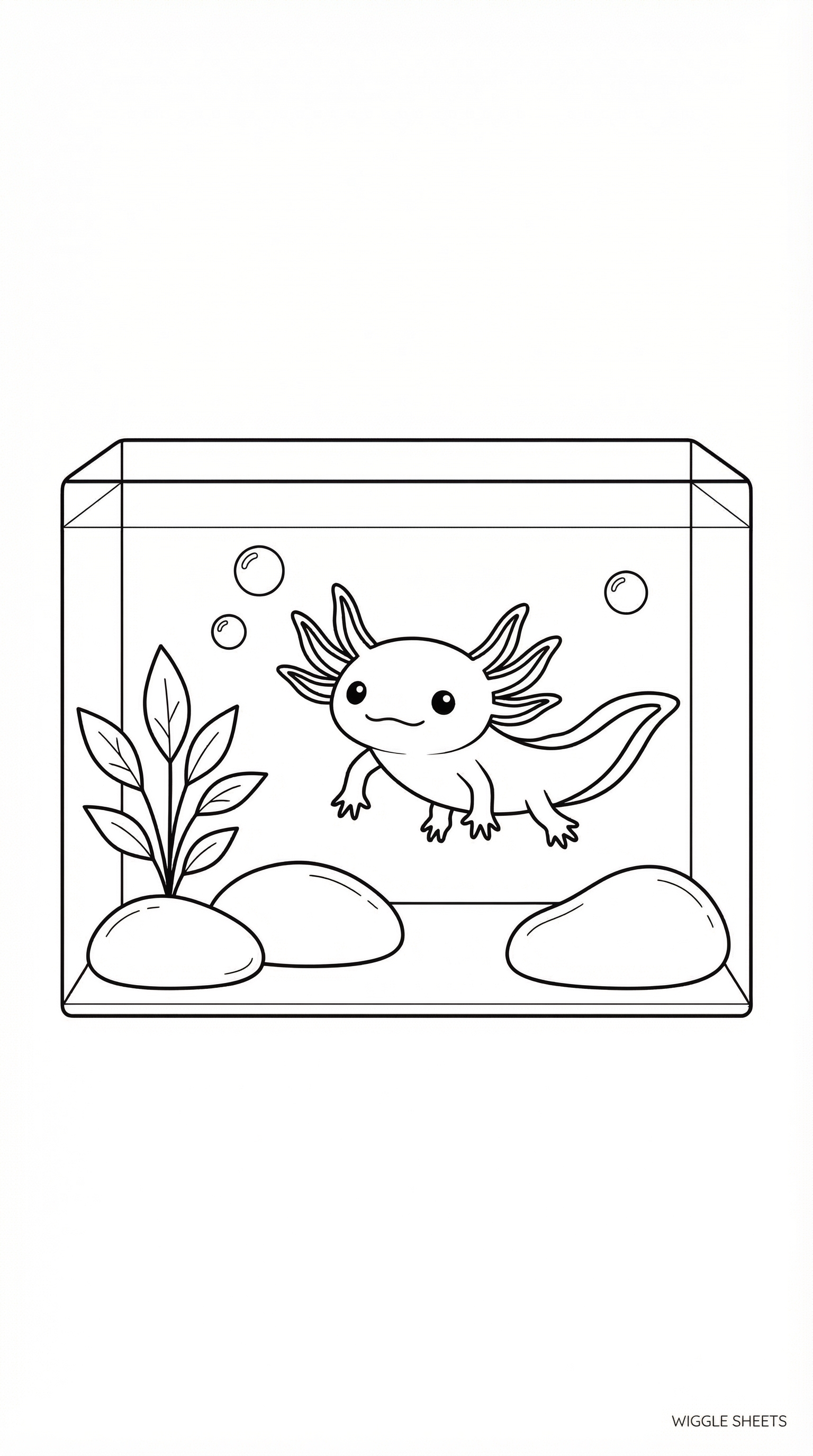 Axolotl Tank Coloring Page
