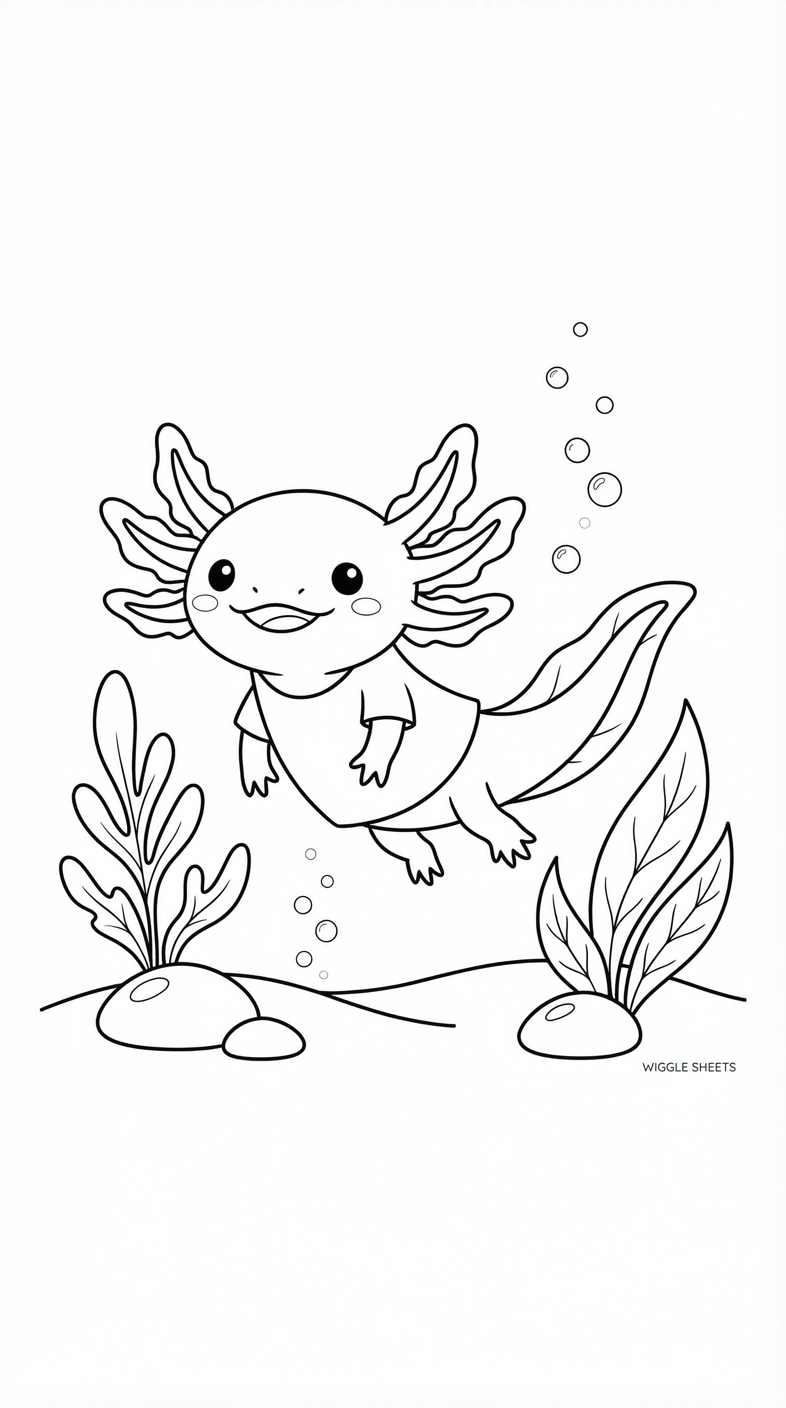 Axolotl Underwater Coloring Page