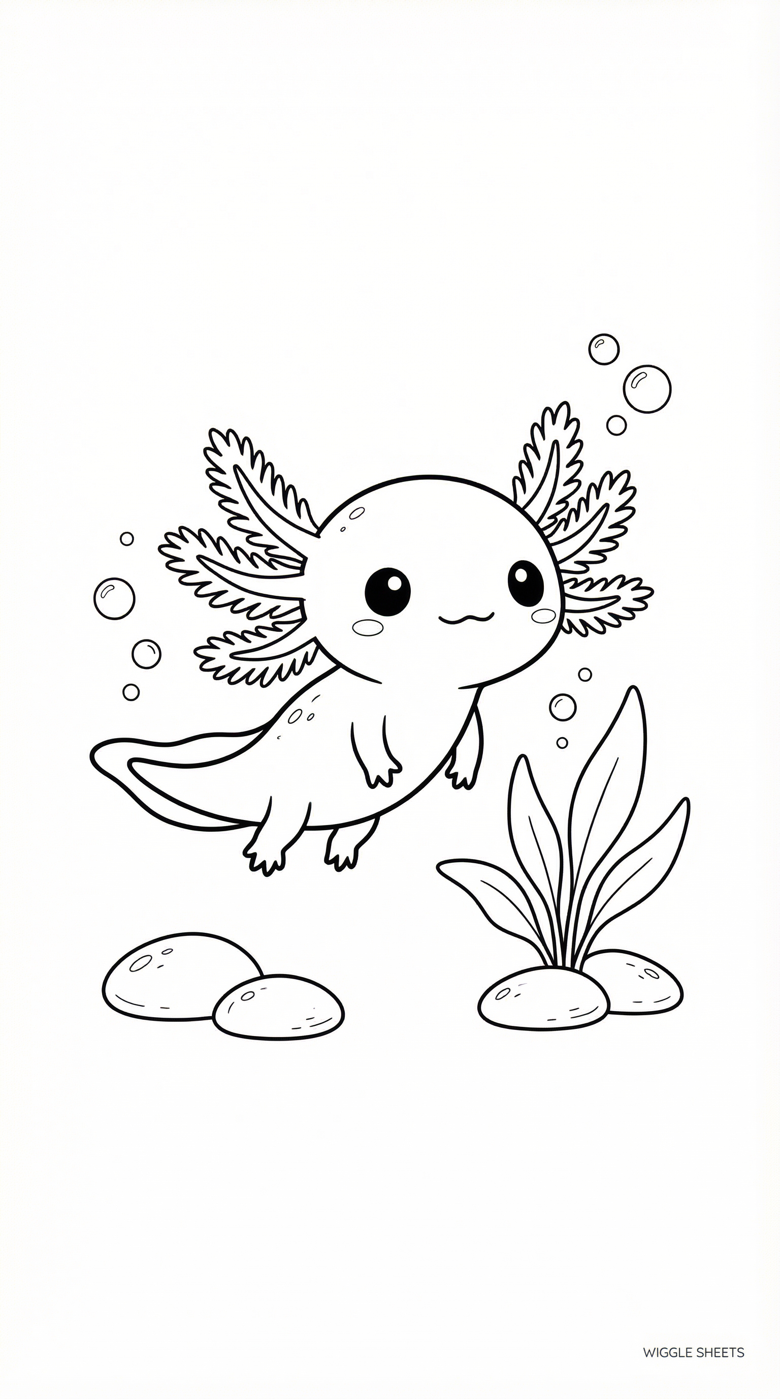 Baby Axolotl Coloring Page