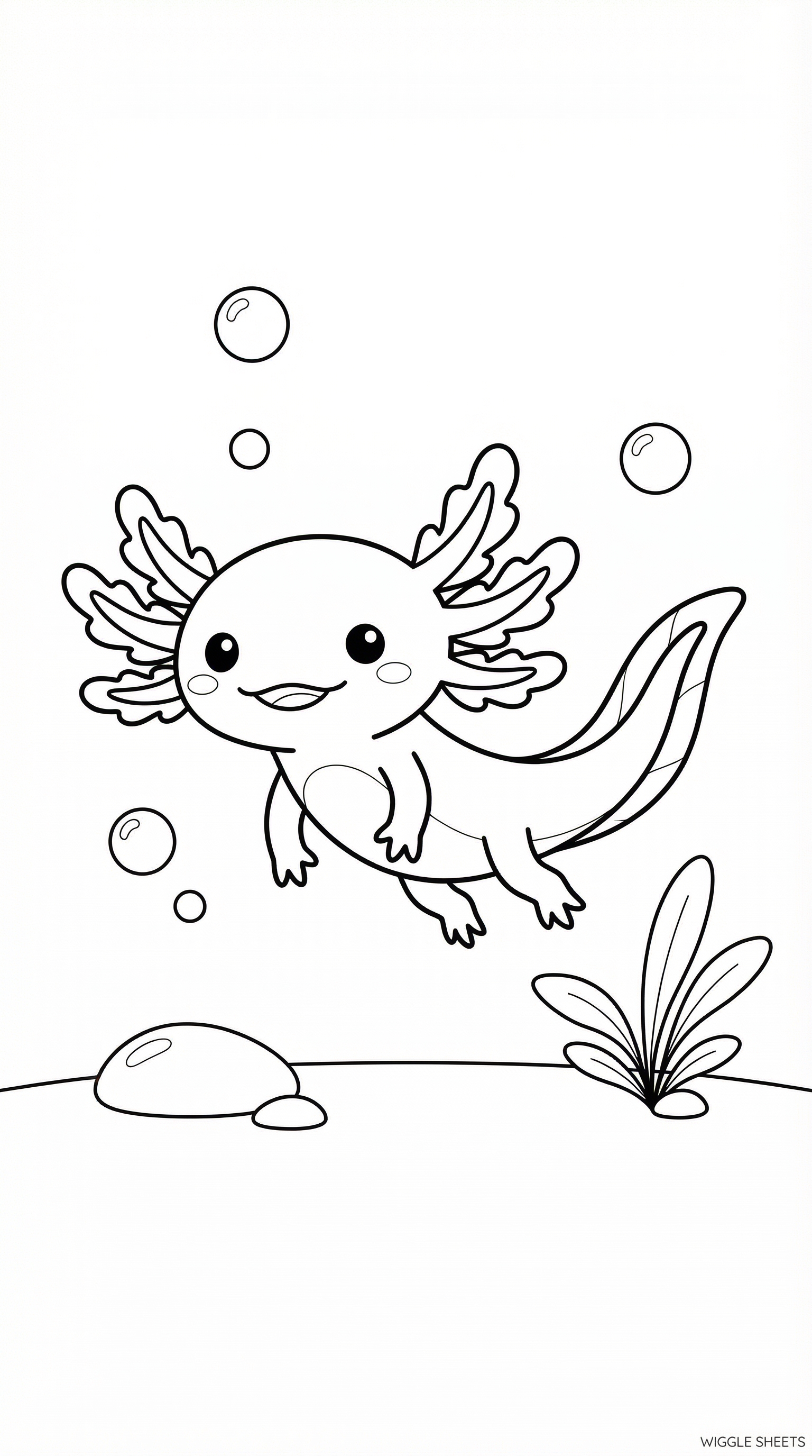Cartoon Axolotl Coloring Page