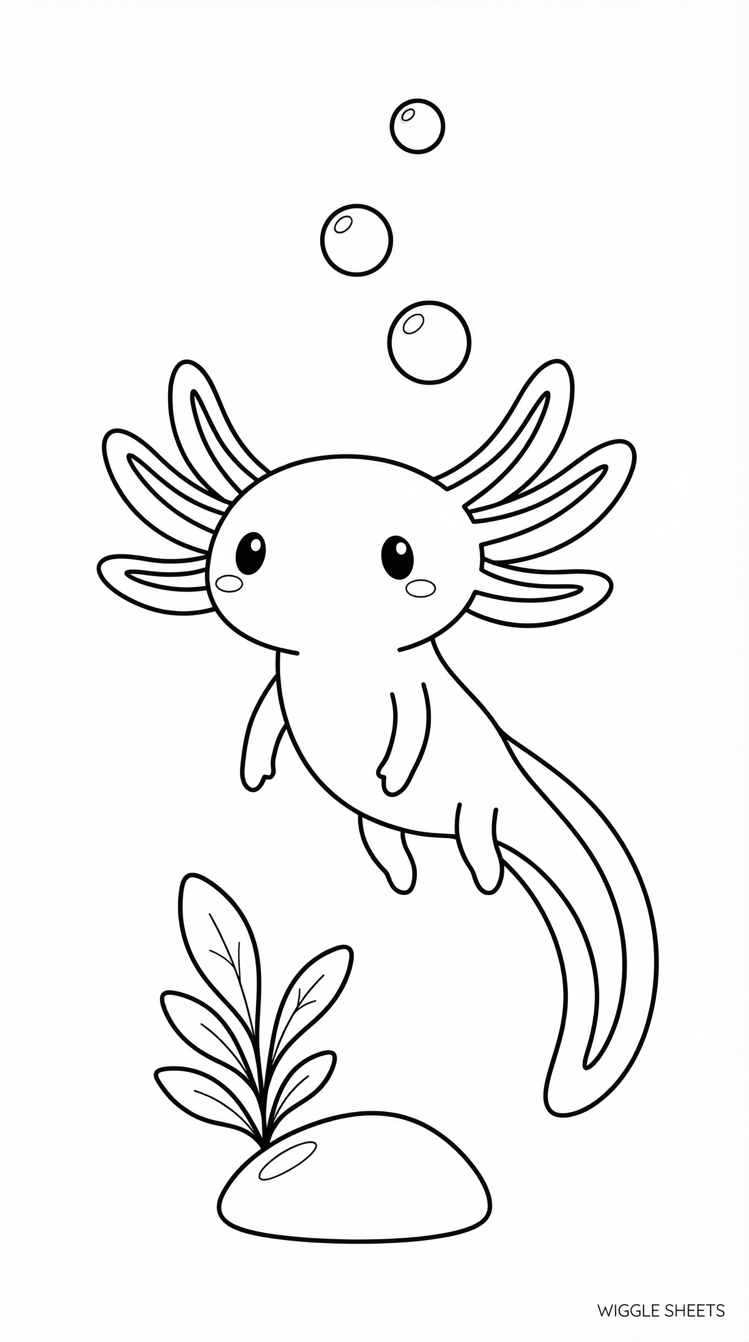 Cute Axolotl Coloring Page