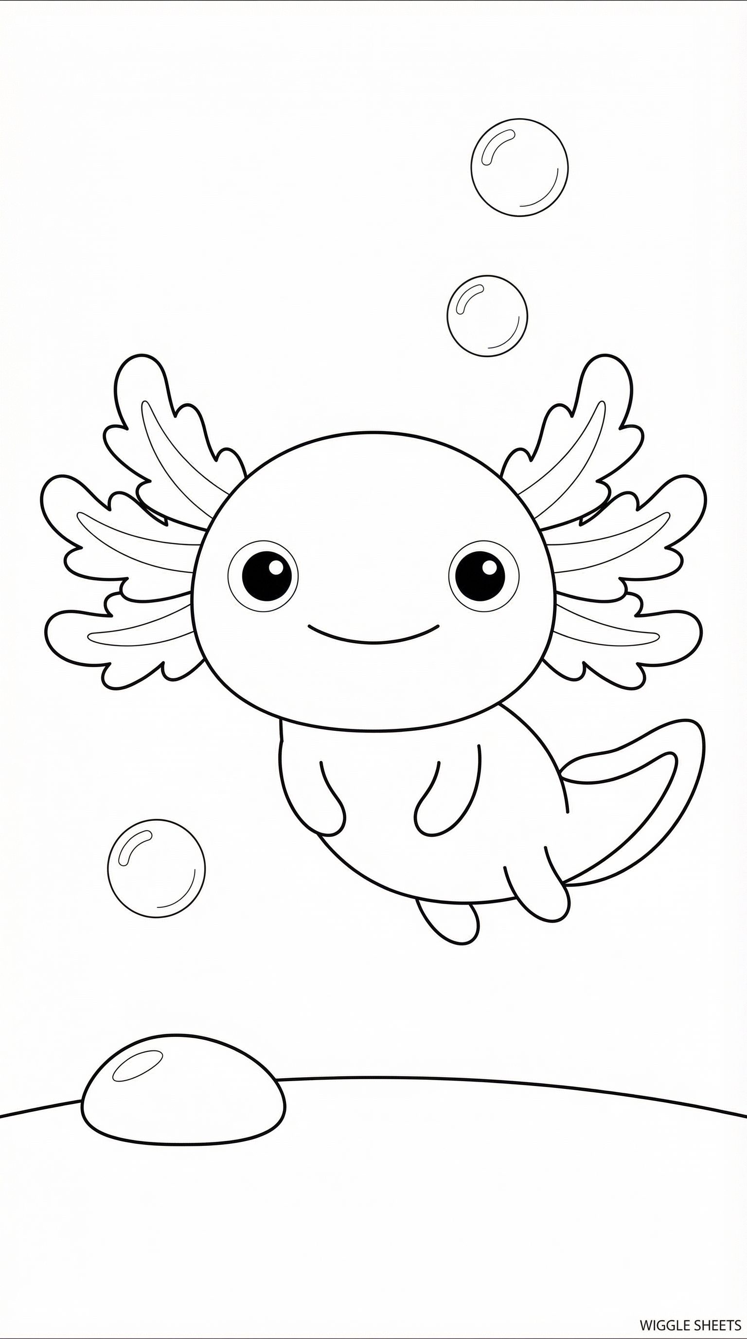 Funny Axolotl Coloring Page