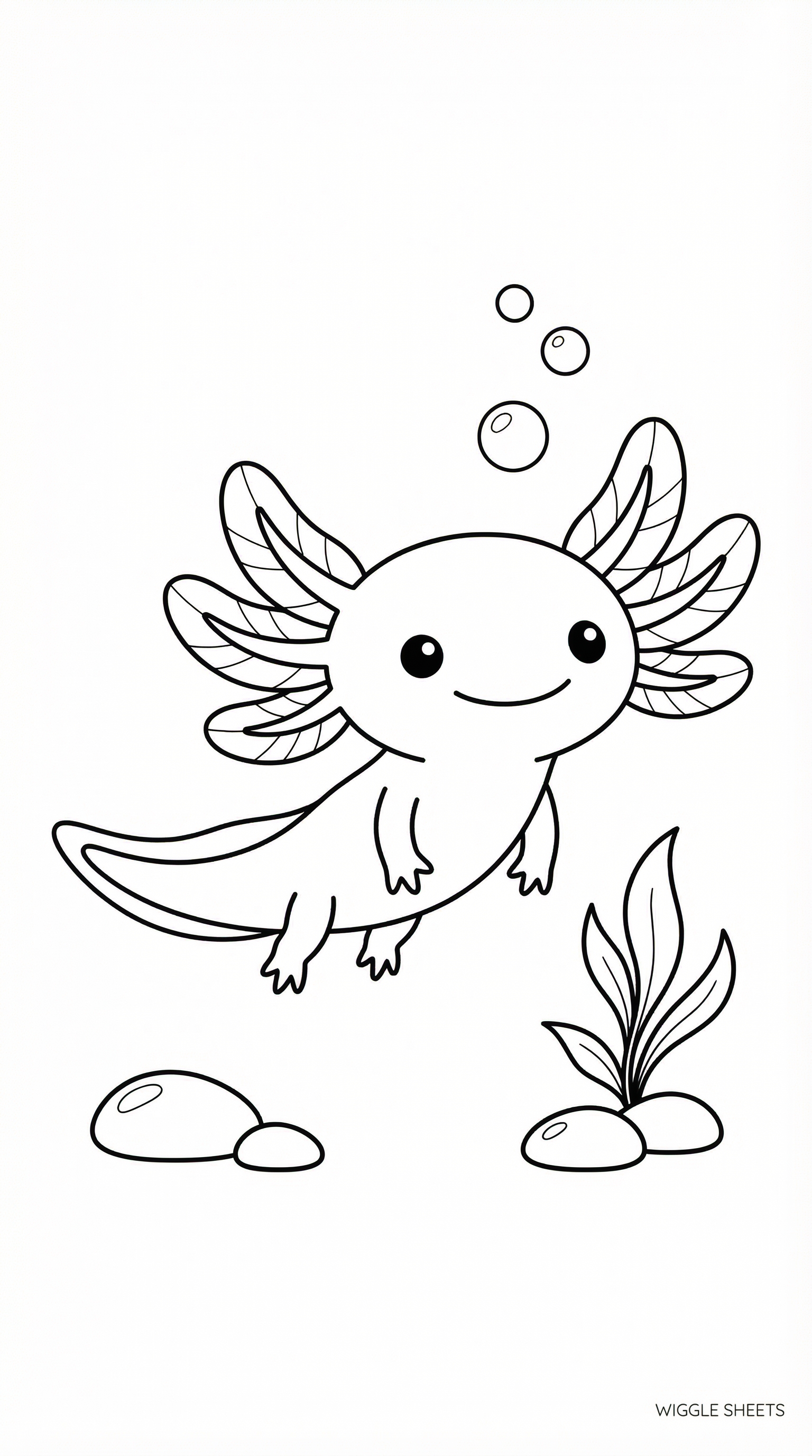 Rainbow Axolotl Coloring Page