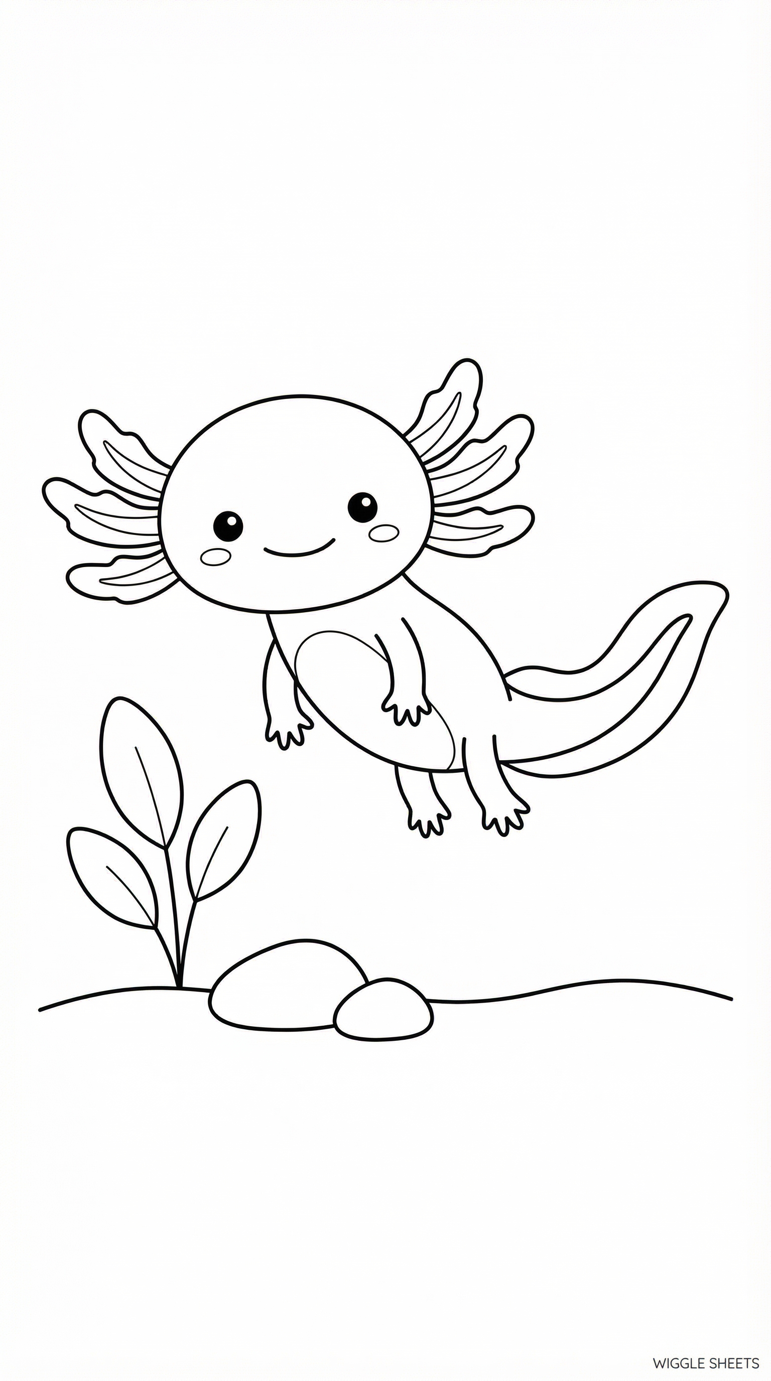 Simple Axolotl Coloring Page