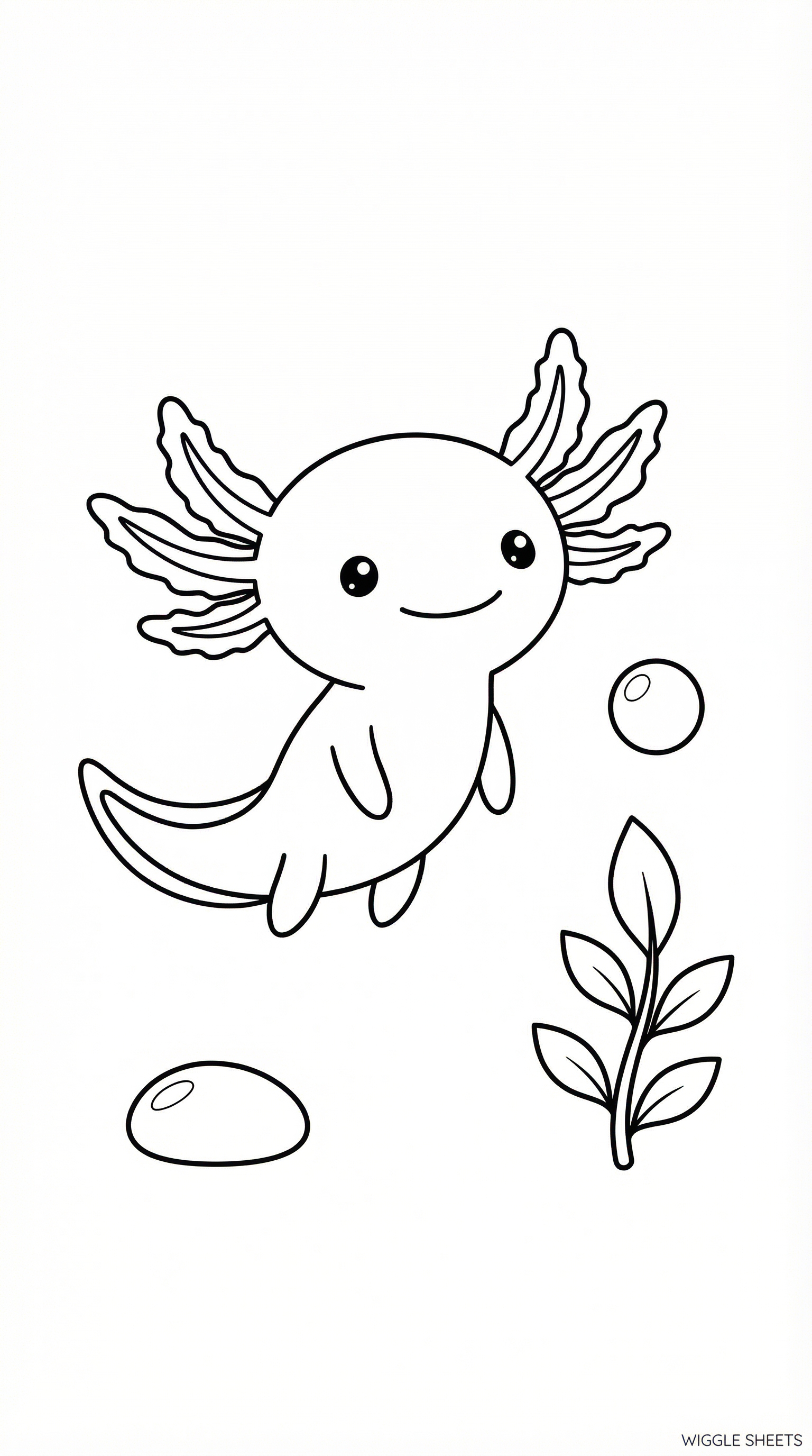 Smiling Axolotl Coloring Page