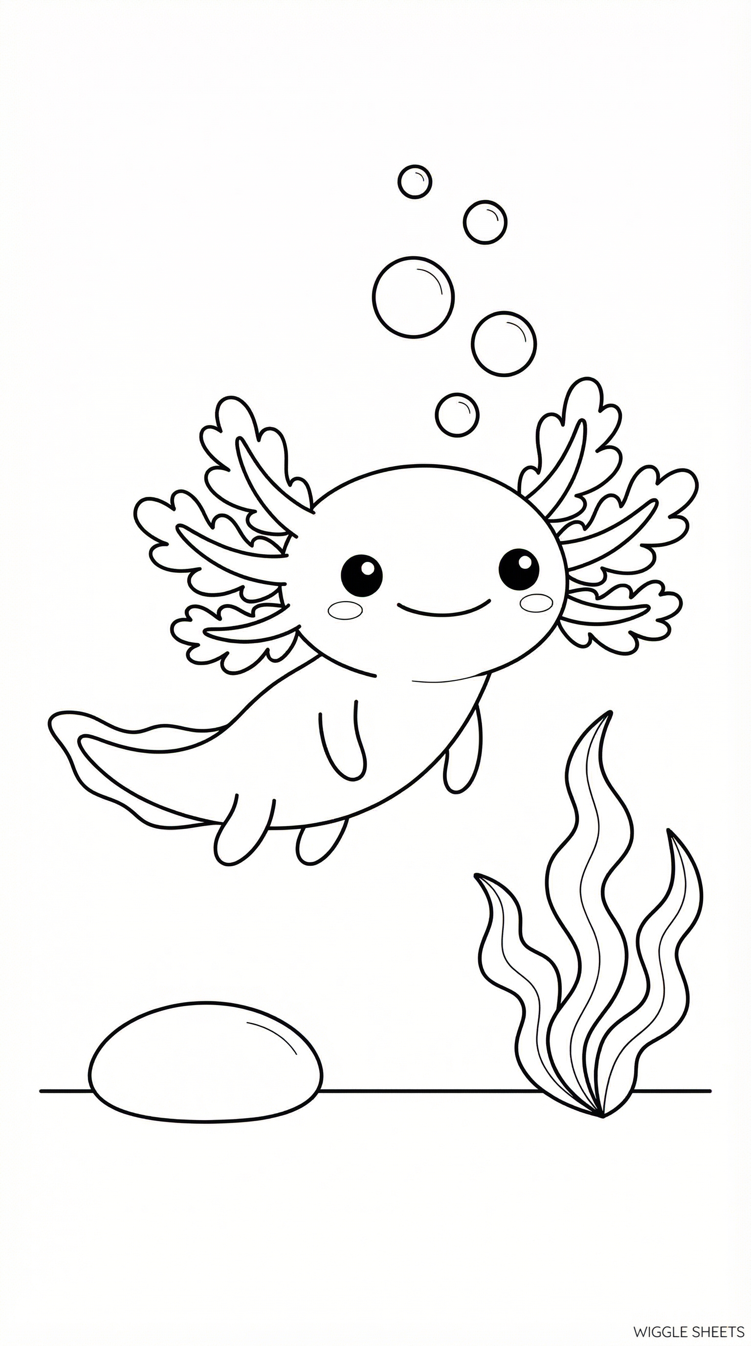 Swimming Axolotl Coloring Page