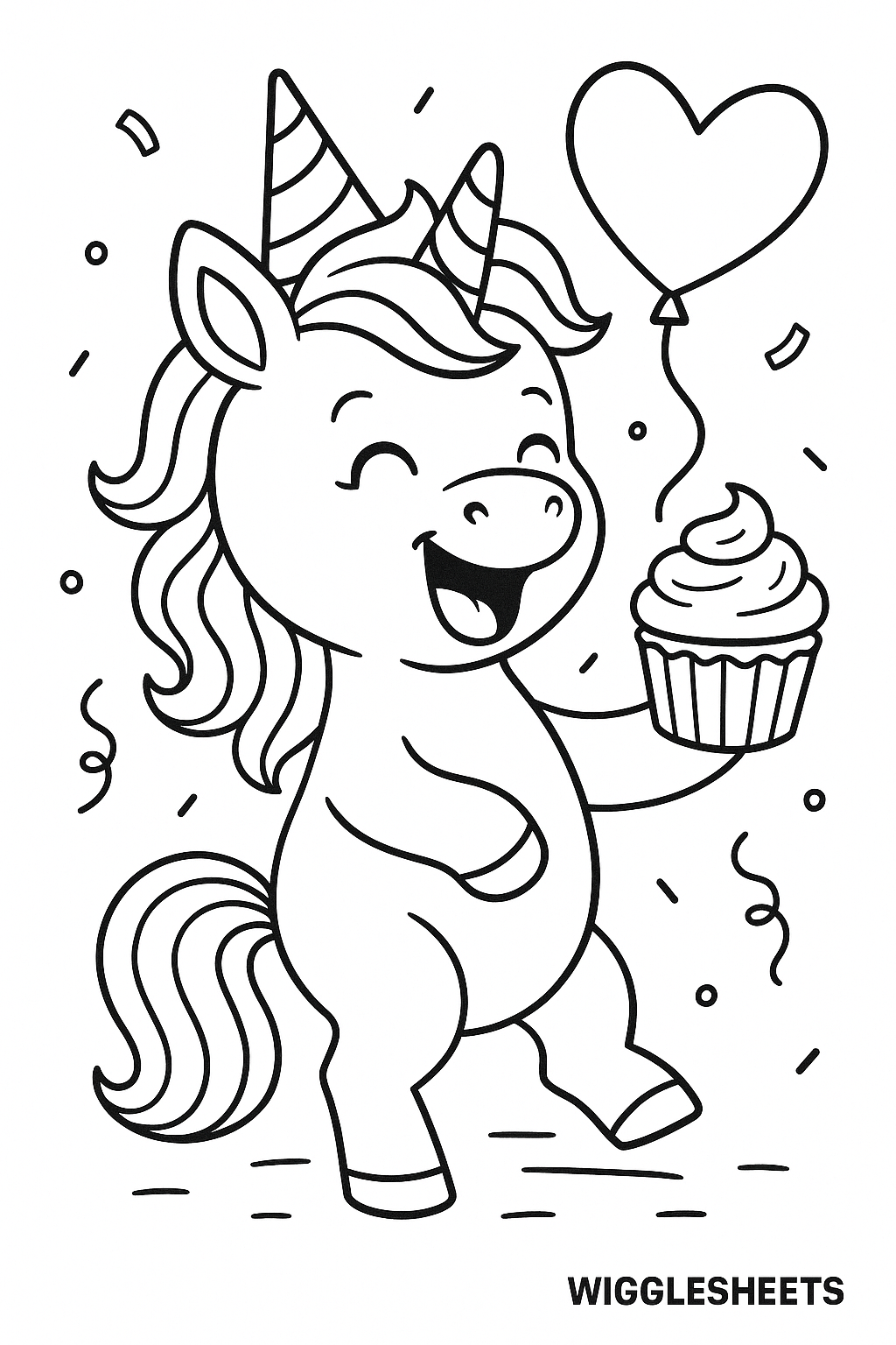 Baby Unicorn Sweet Treat Coloring Page