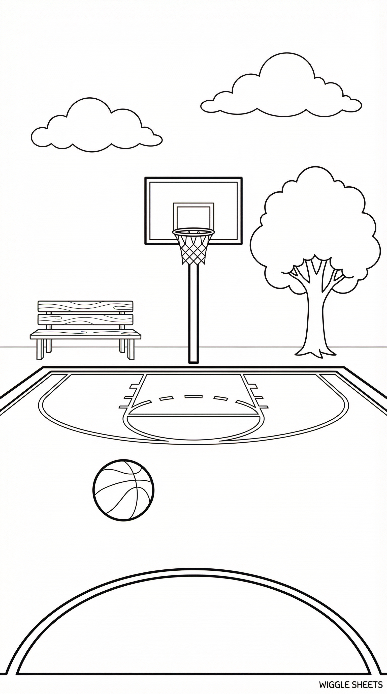 Basketball Court Coloring Page