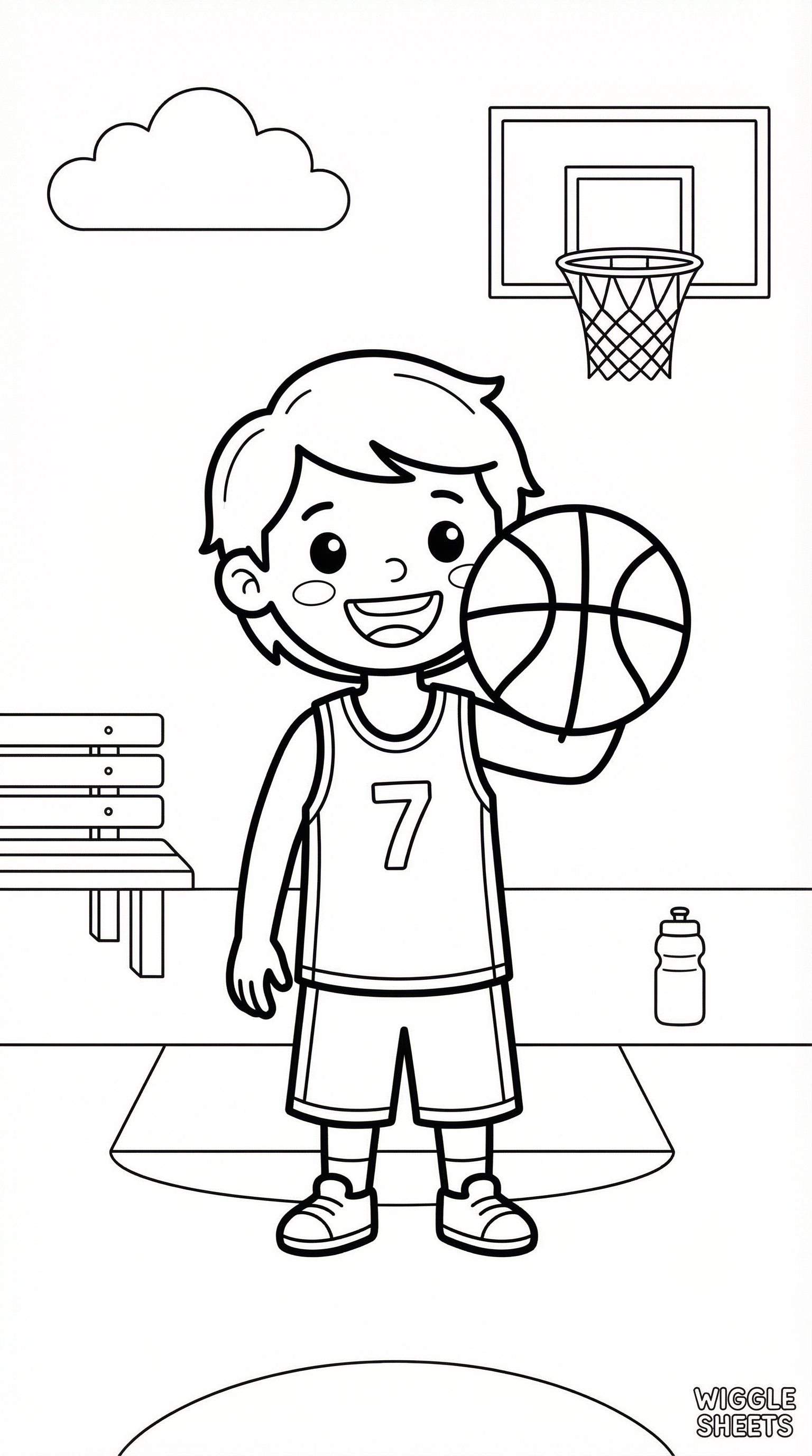 Basketball Face Coloring Page