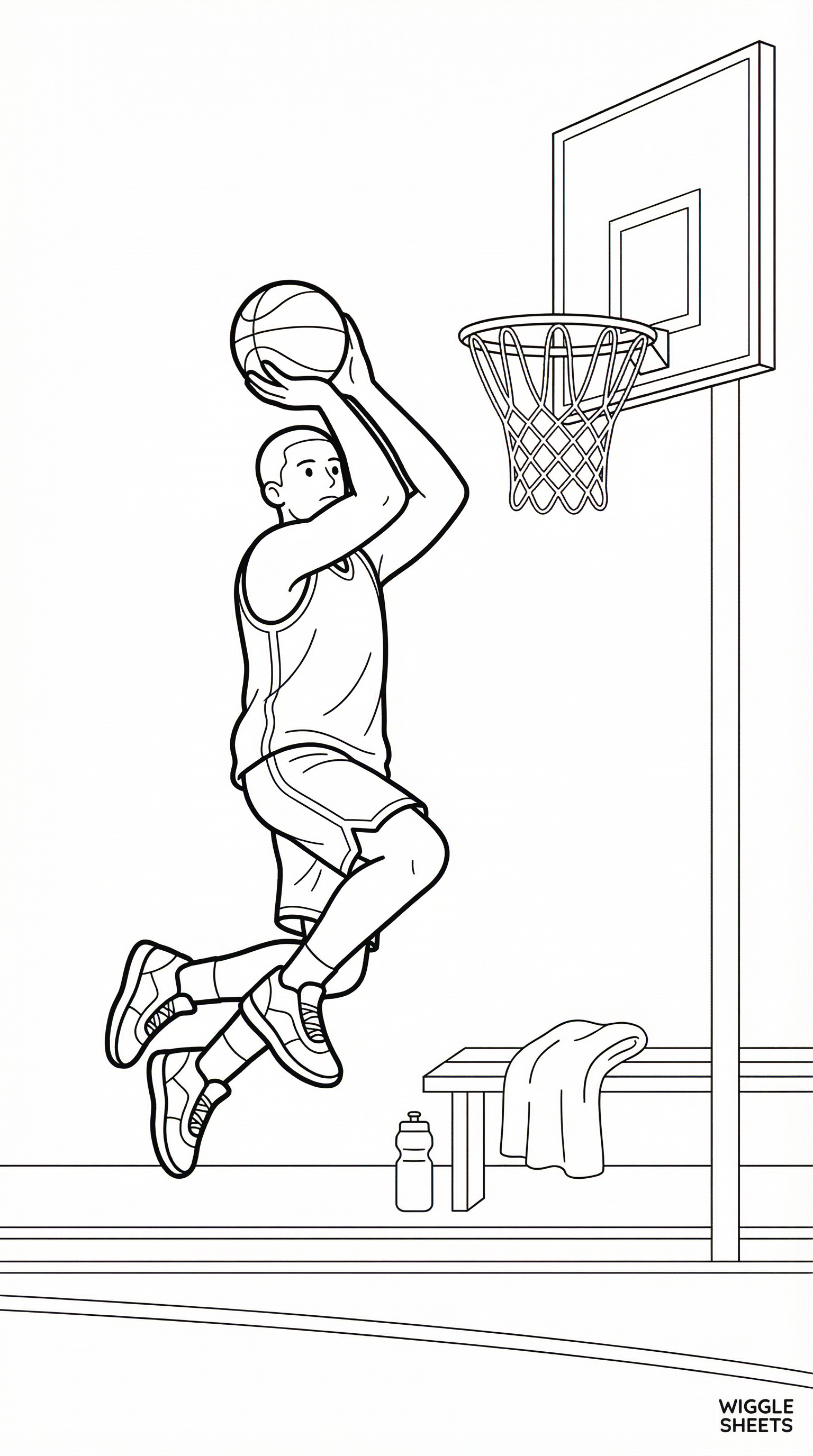 Basketball Jump Shot Coloring Page
