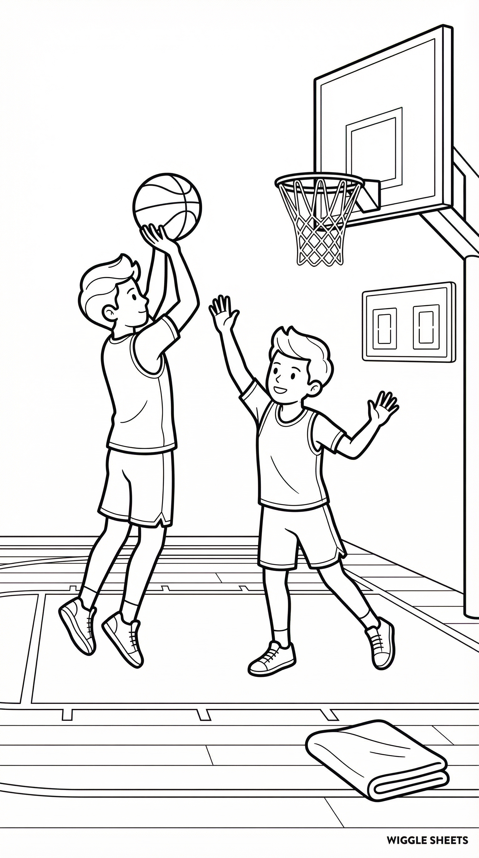 Basketball Players Coloring Page