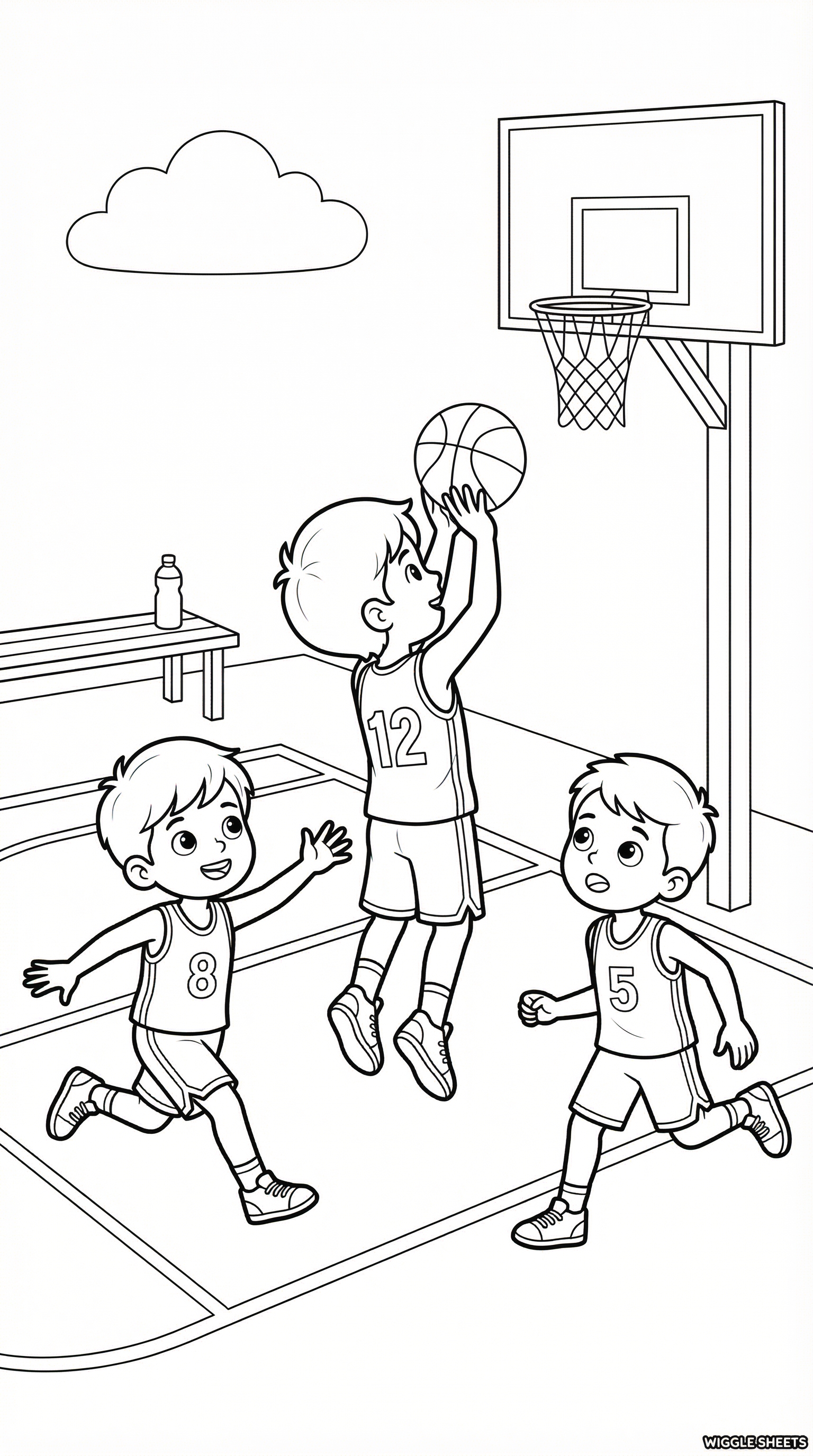 Basketball Team Coloring Page
