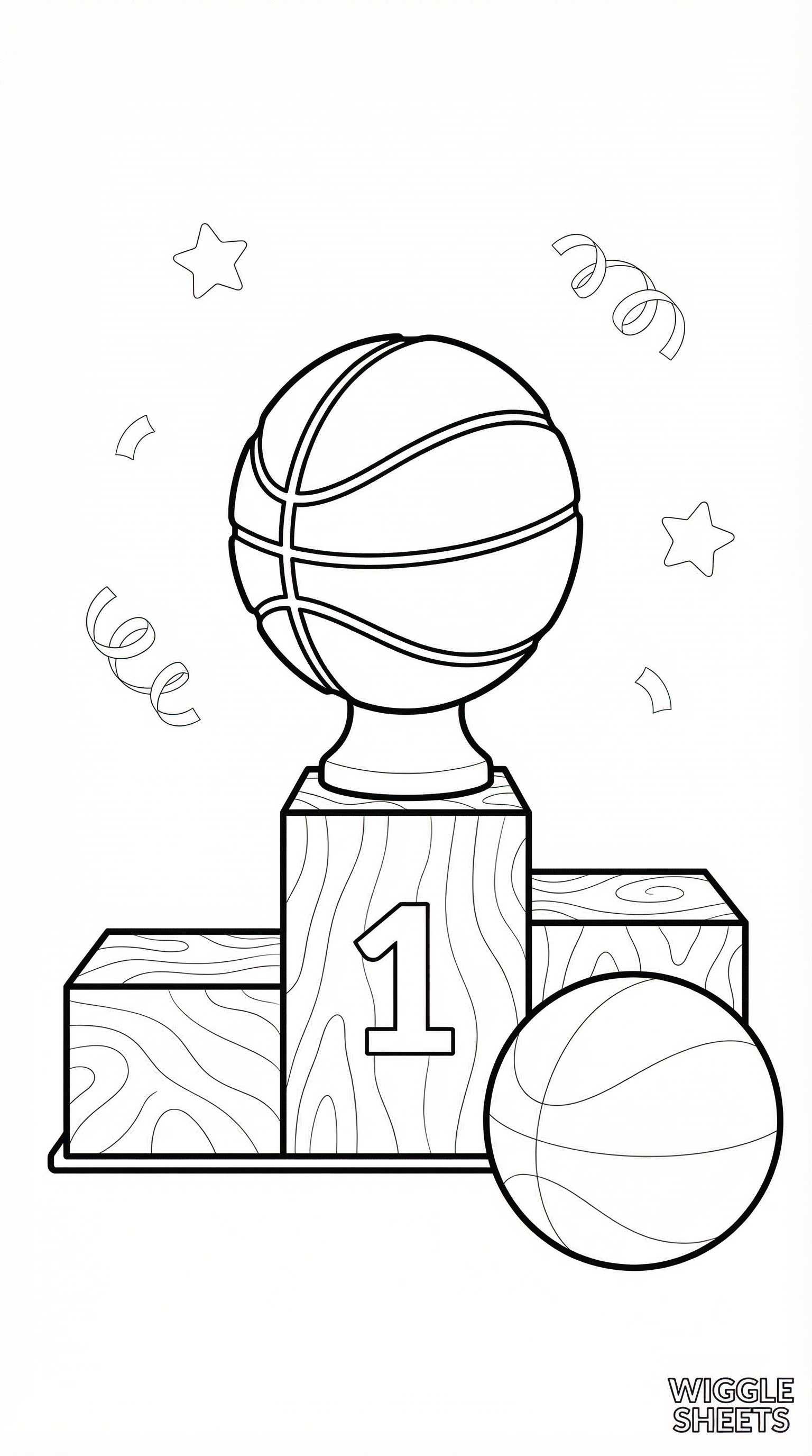 Basketball Trophy Coloring Page