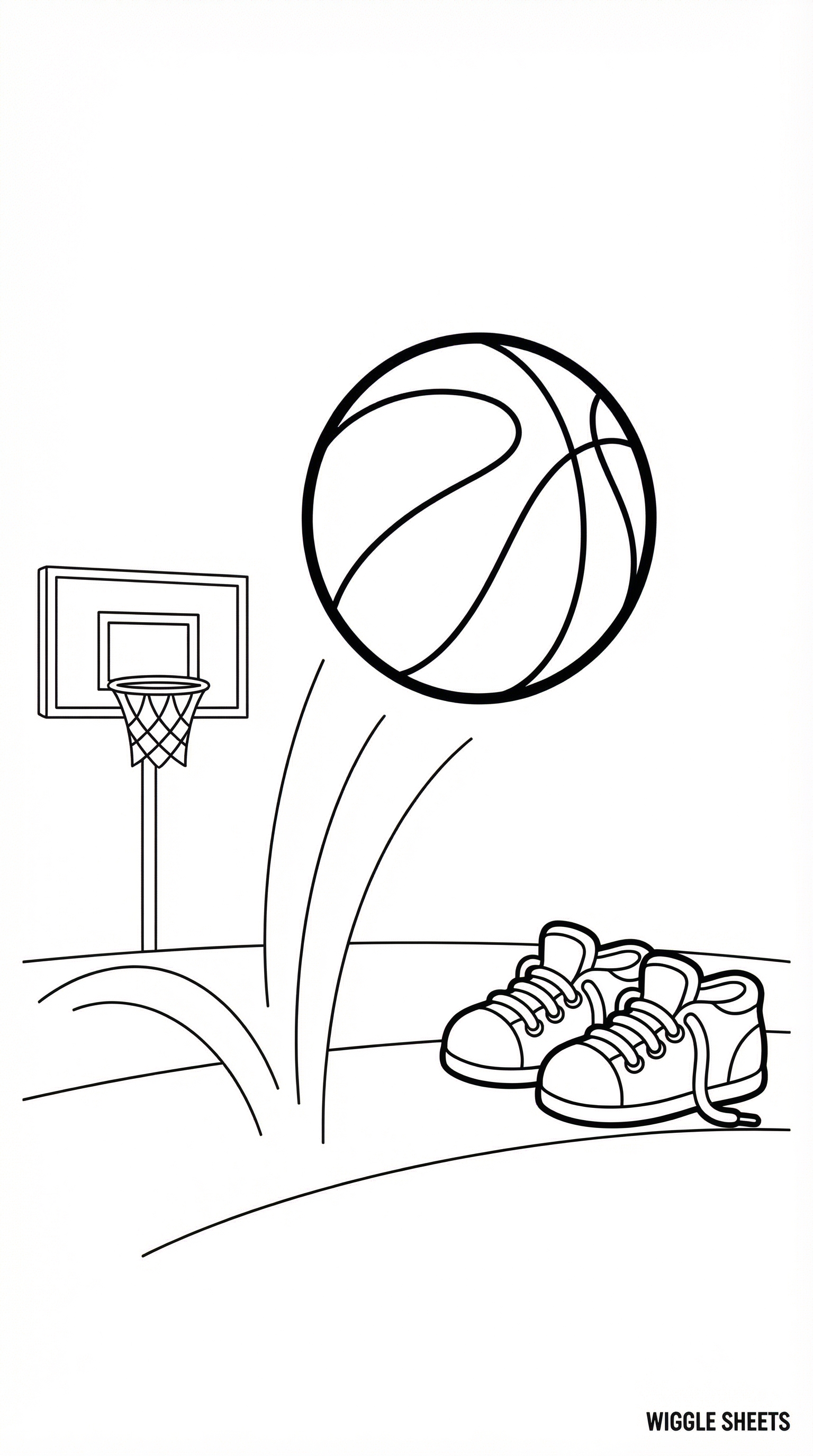 Cartoon Basketball Coloring Page
