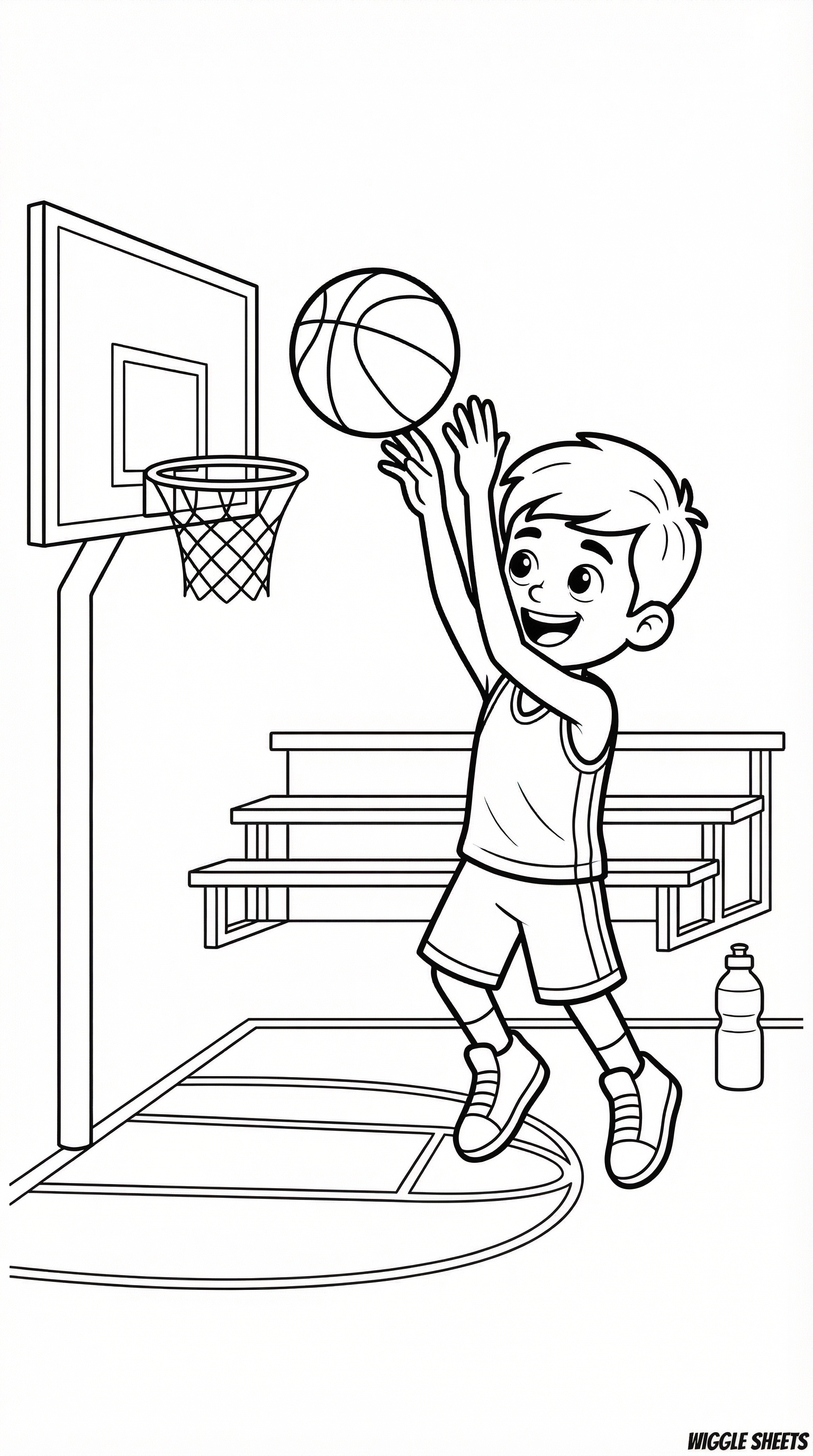 Cartoon Basketball Player Coloring Page