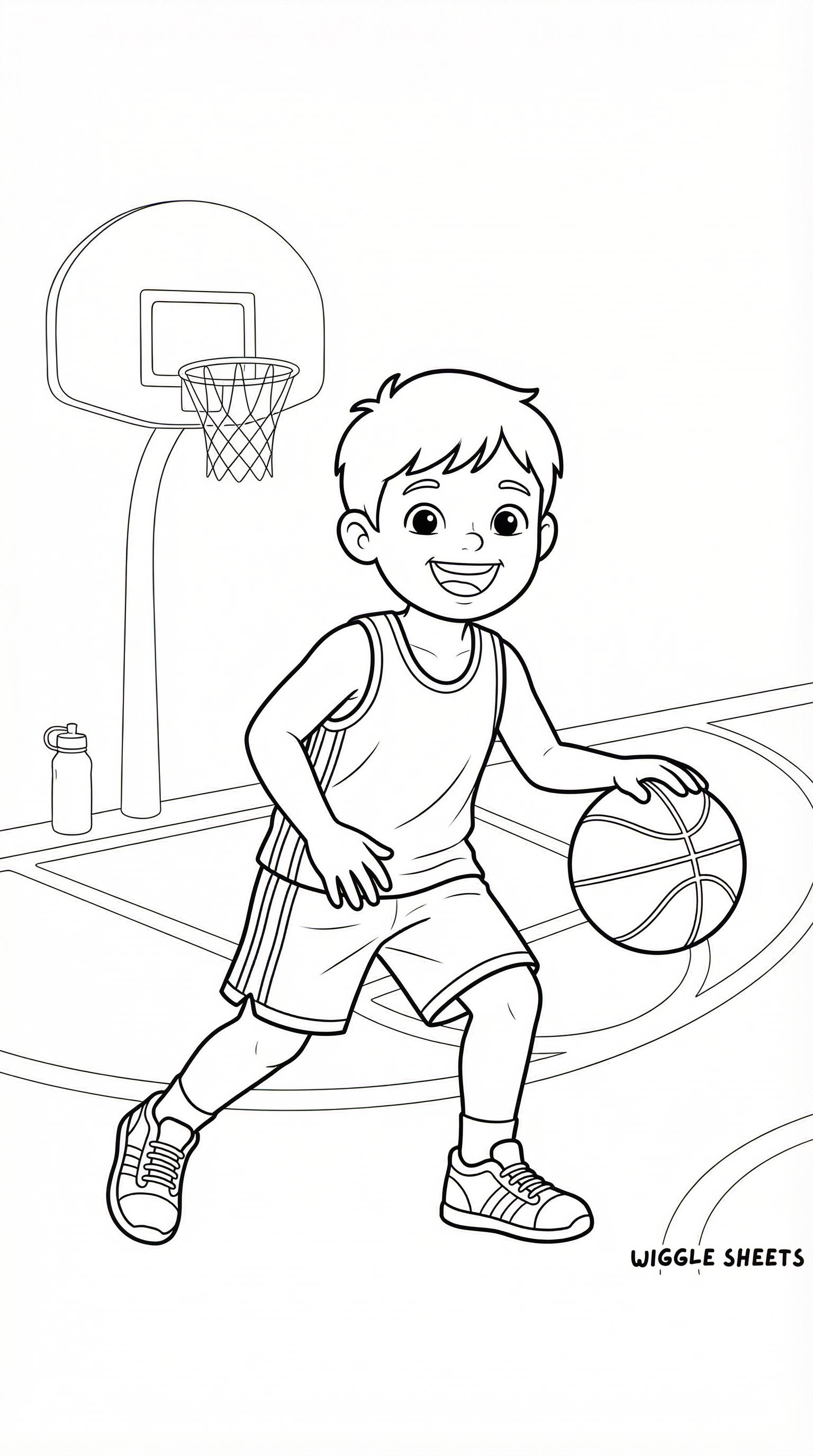 Cute Basketball Player Coloring Page