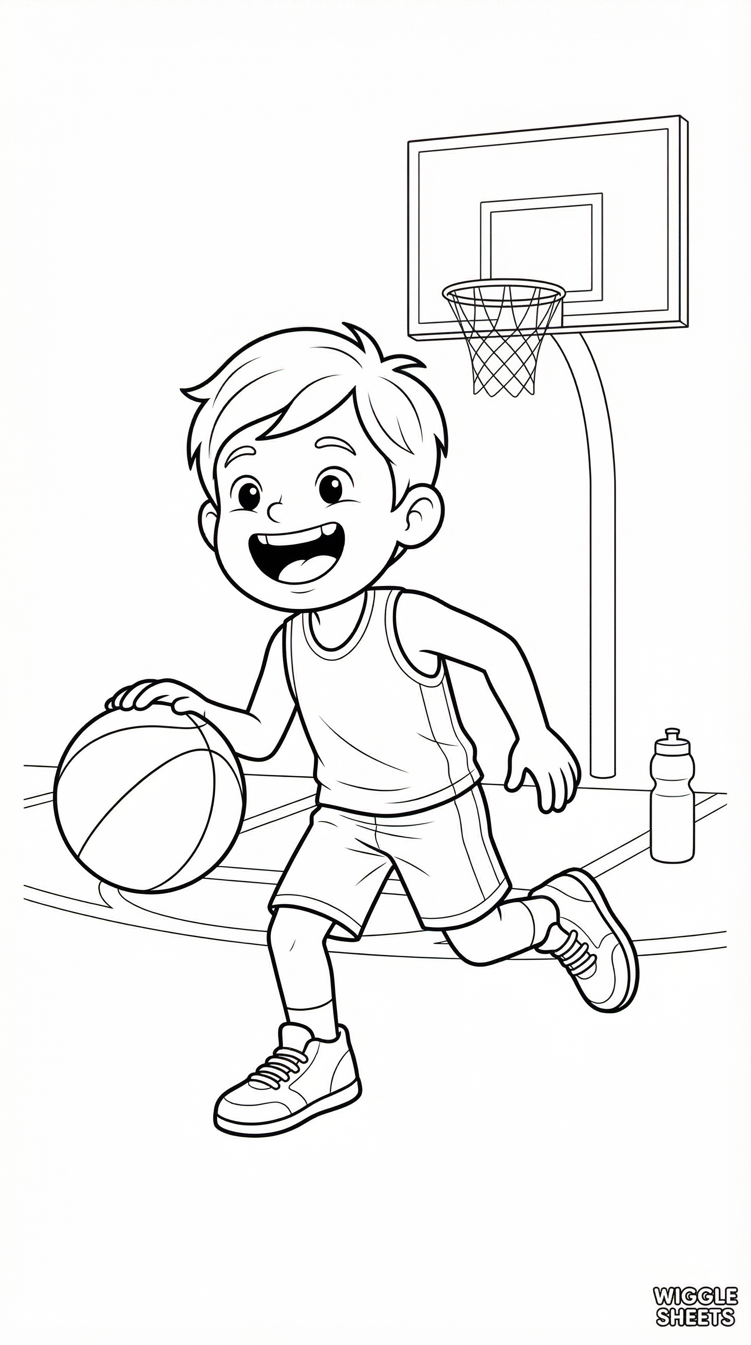 Dribbling Basketball Coloring Page