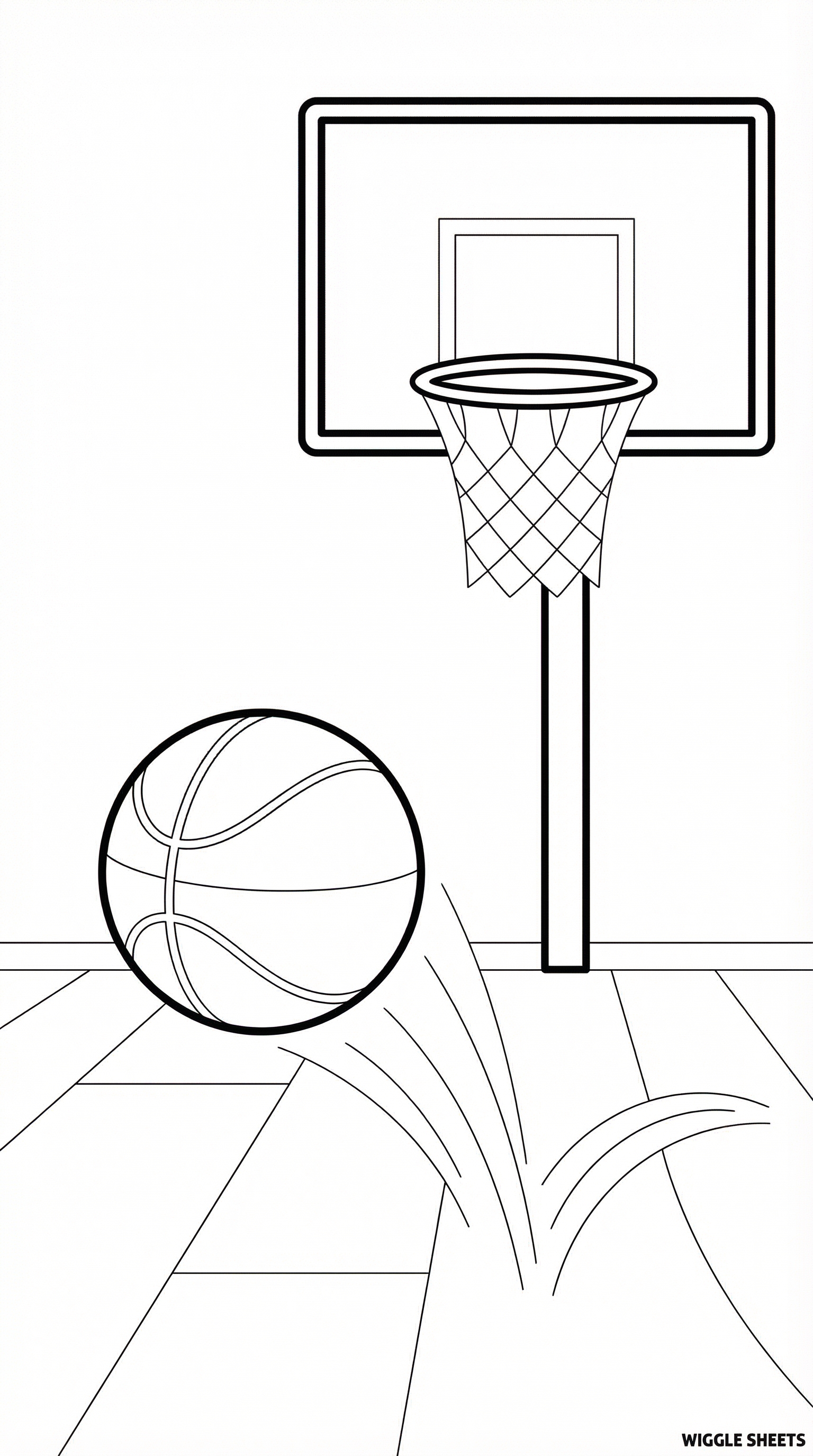 Easy Basketball Coloring Page