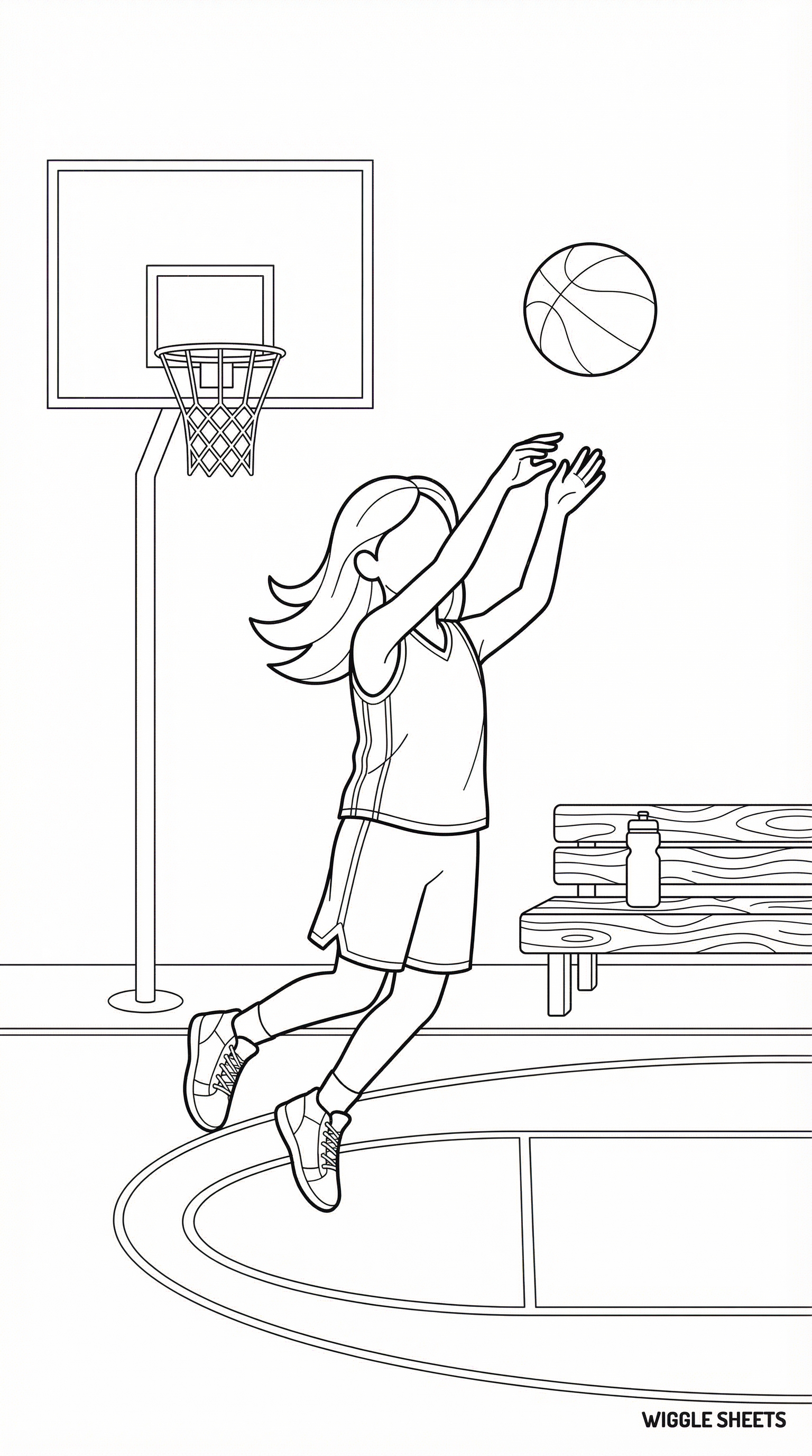 Girl Basketball Player Coloring Page