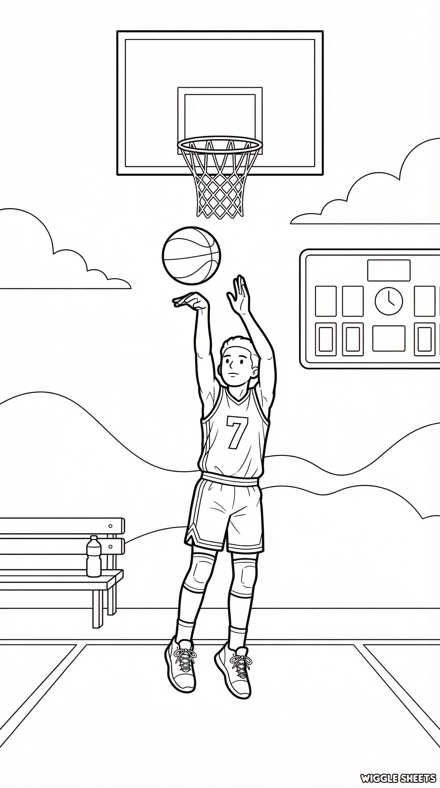 Jump Shot Coloring Page