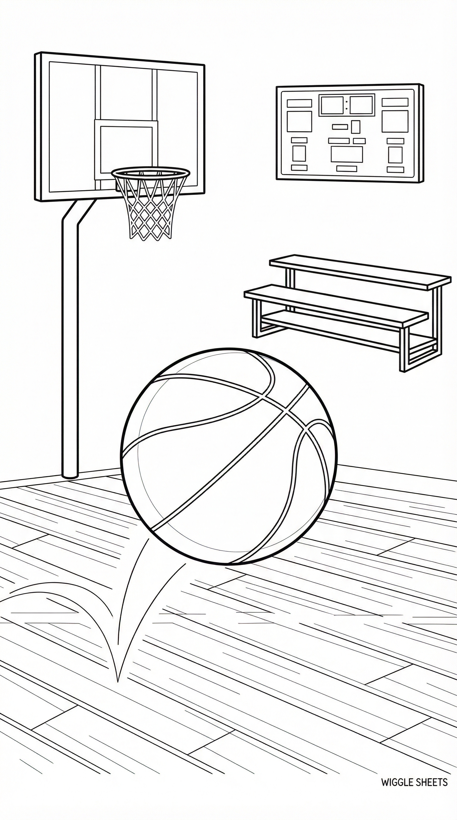 Realistic Basketball Coloring Page