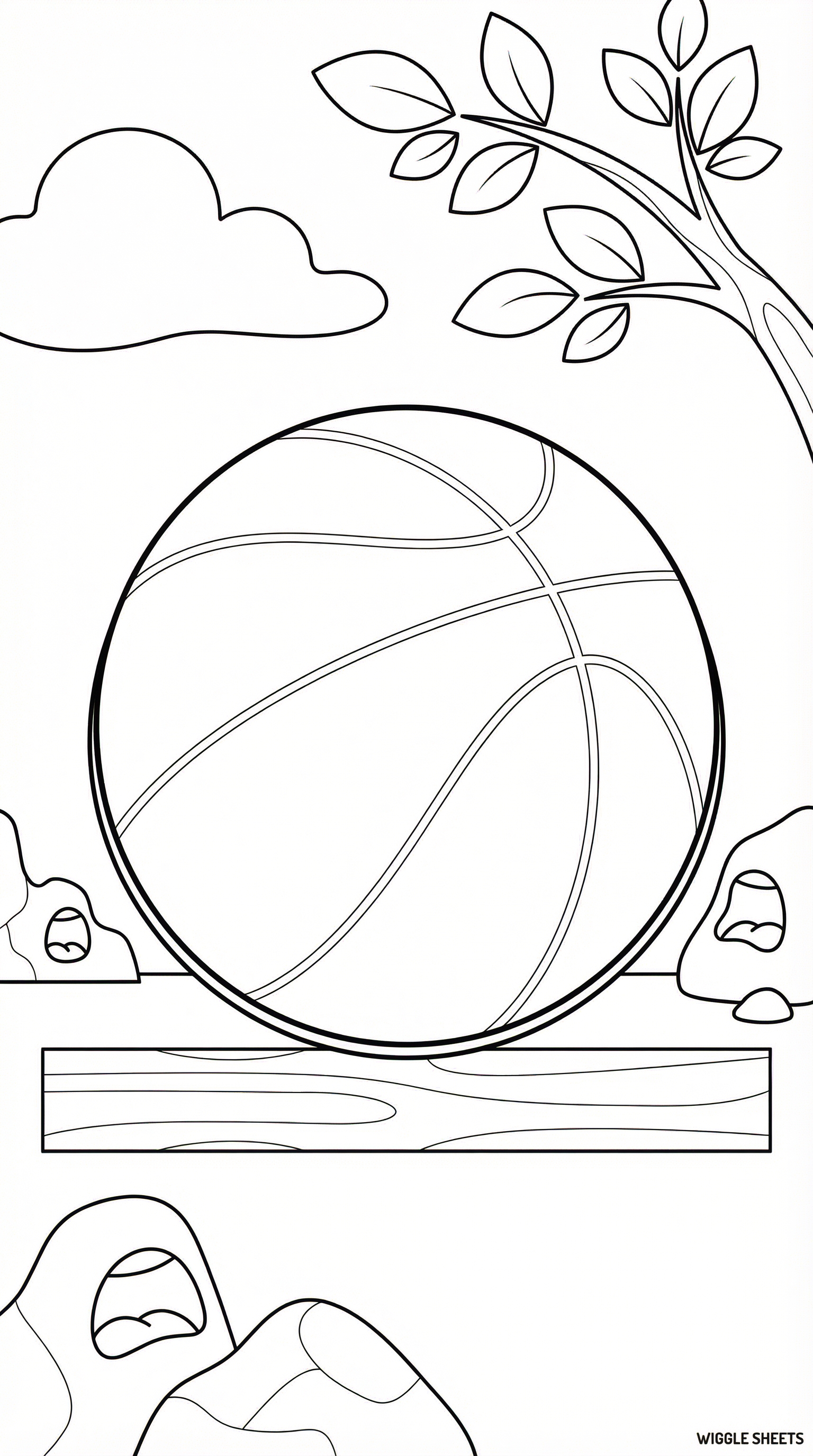 Simple Basketball Coloring Page