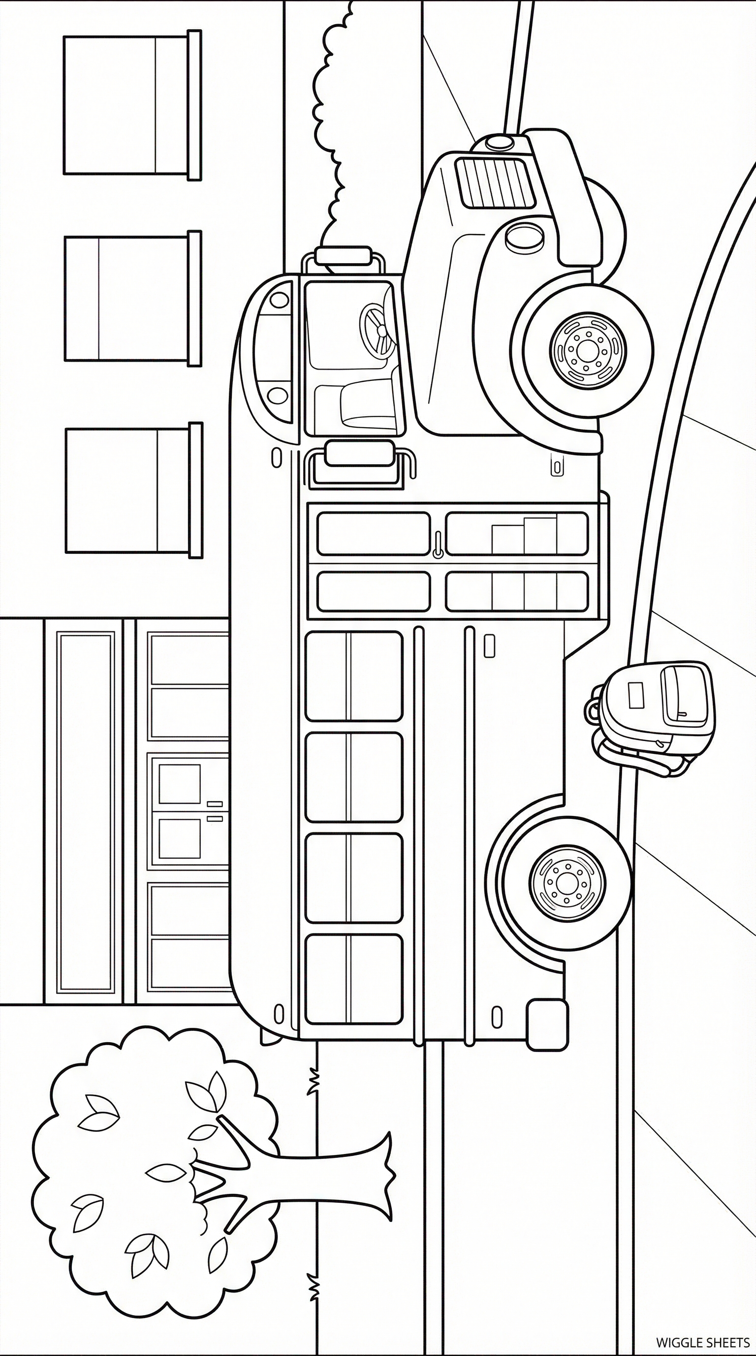 Back to School Bus Coloring Page
