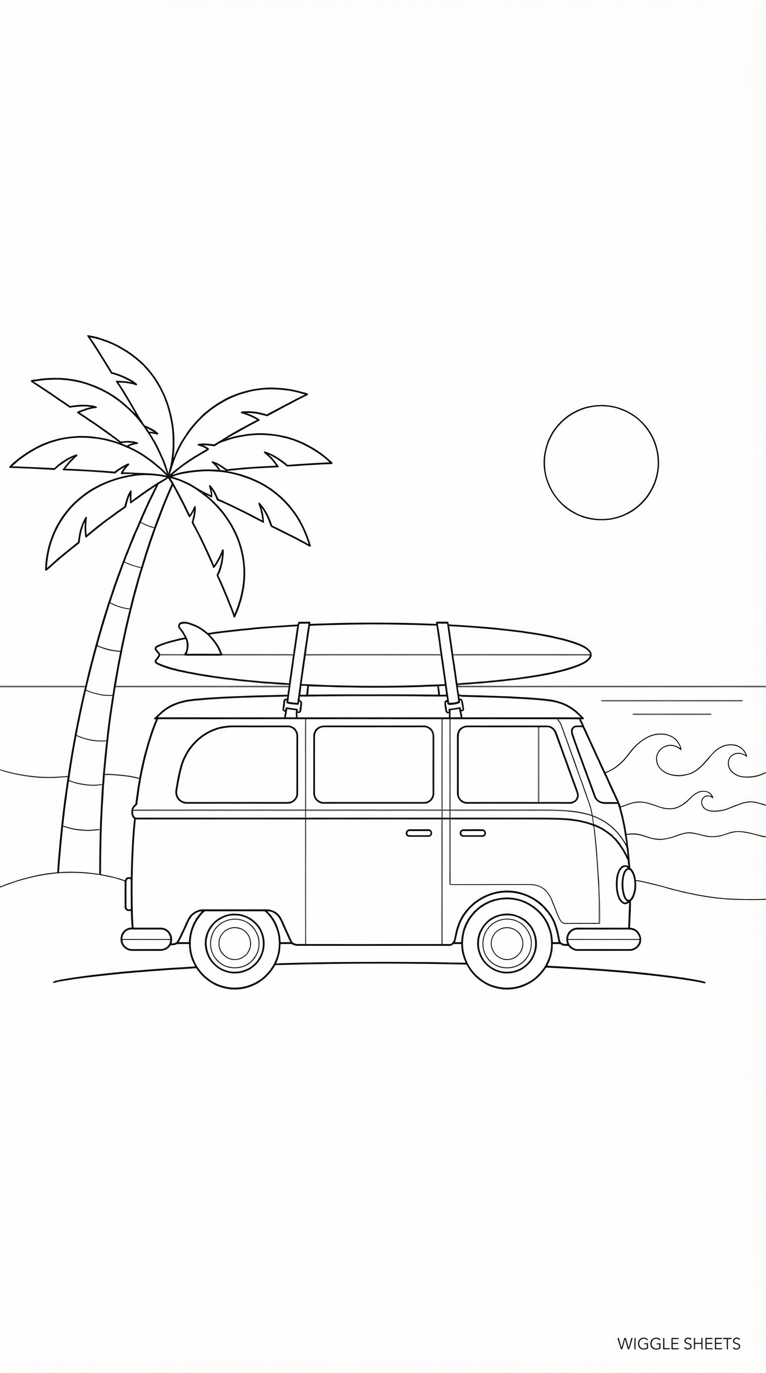 Beach Bus Coloring Page