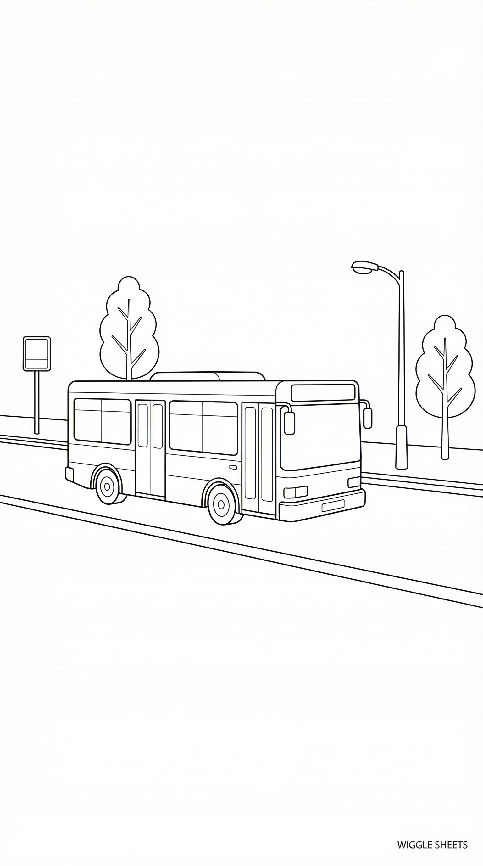 Blue Bus Coloring Page