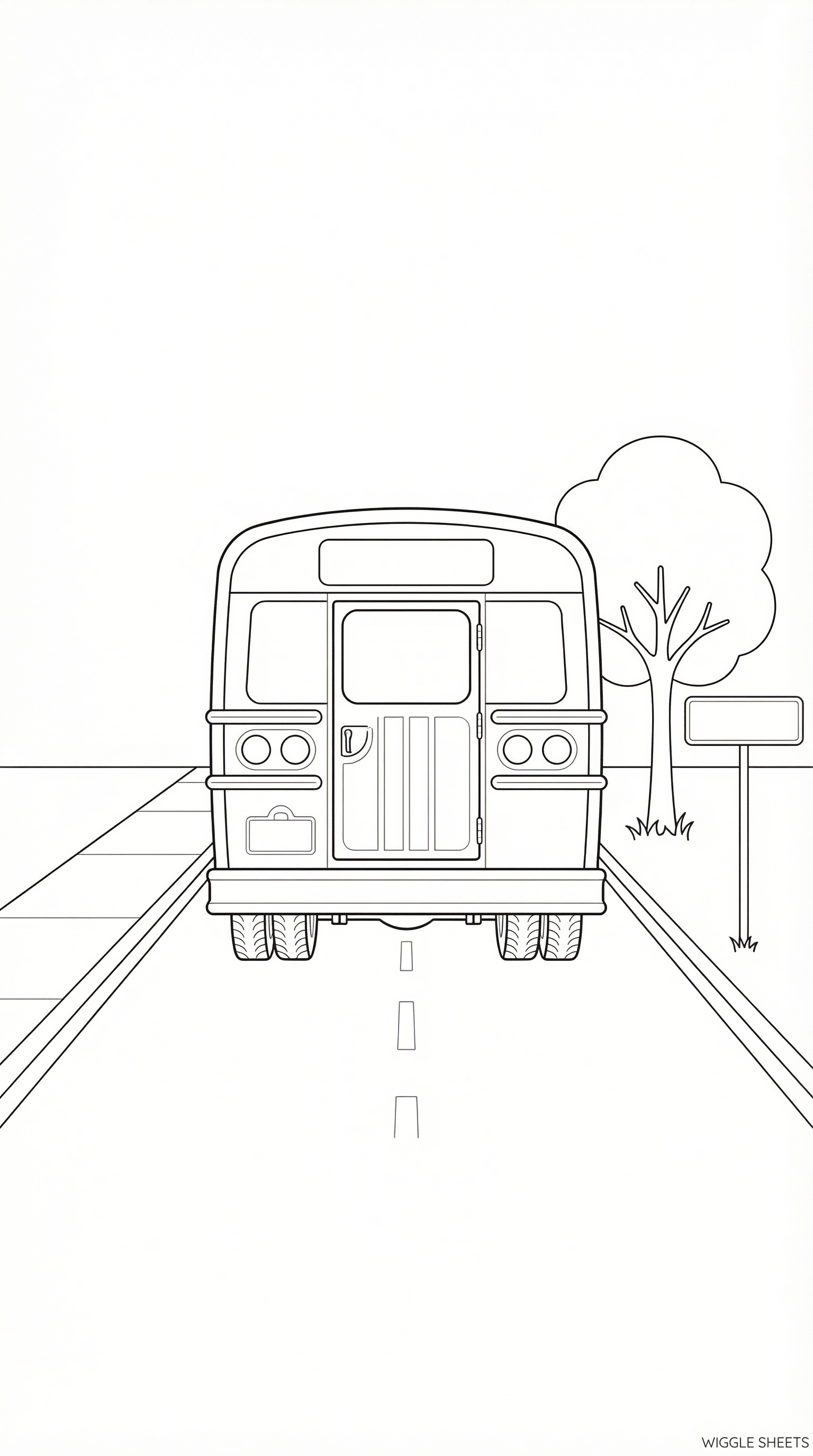Bus Back View Coloring Page