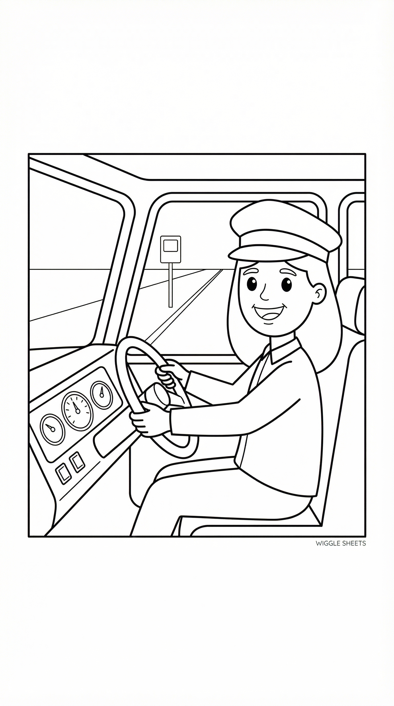 Bus Driver Coloring Page