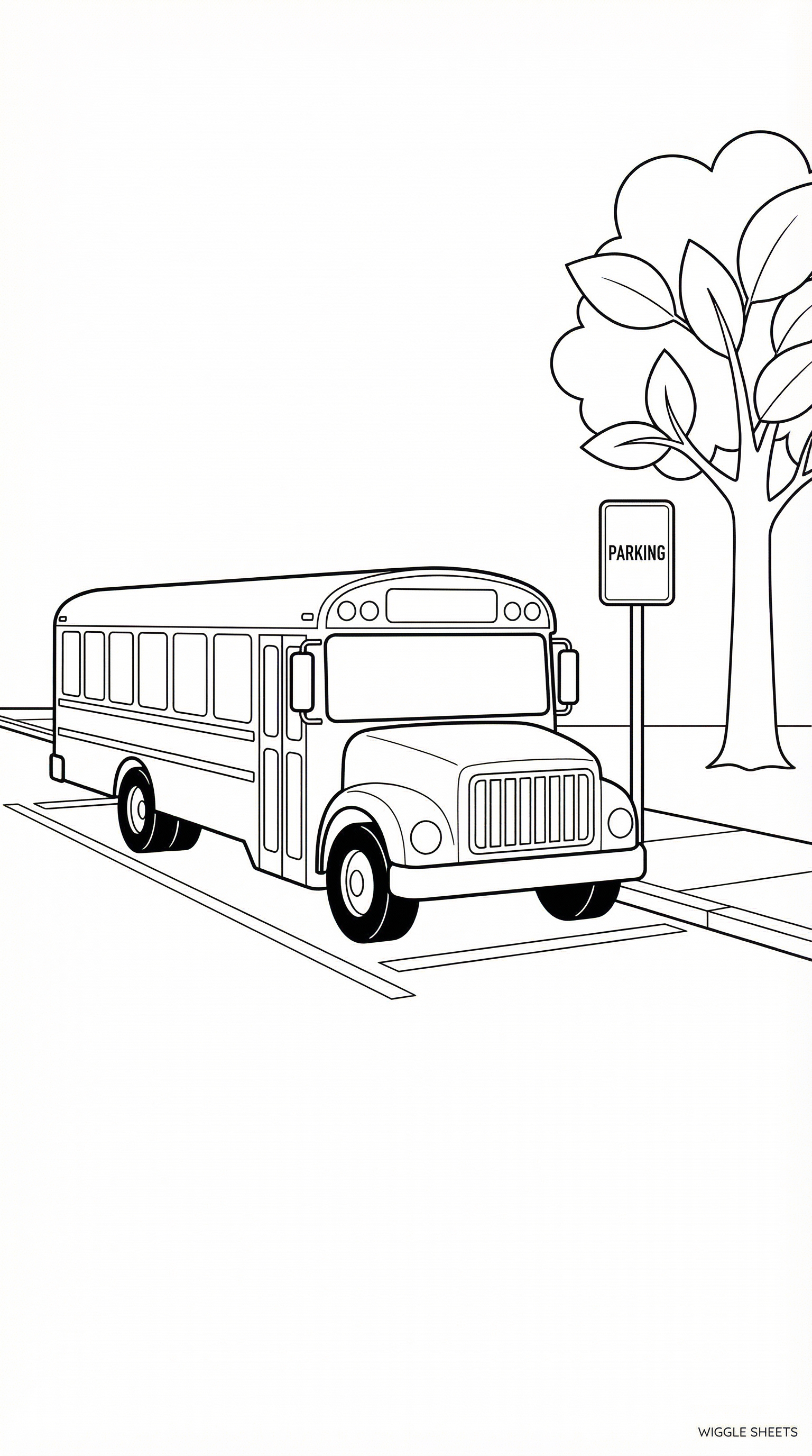 Bus Parking Coloring Page