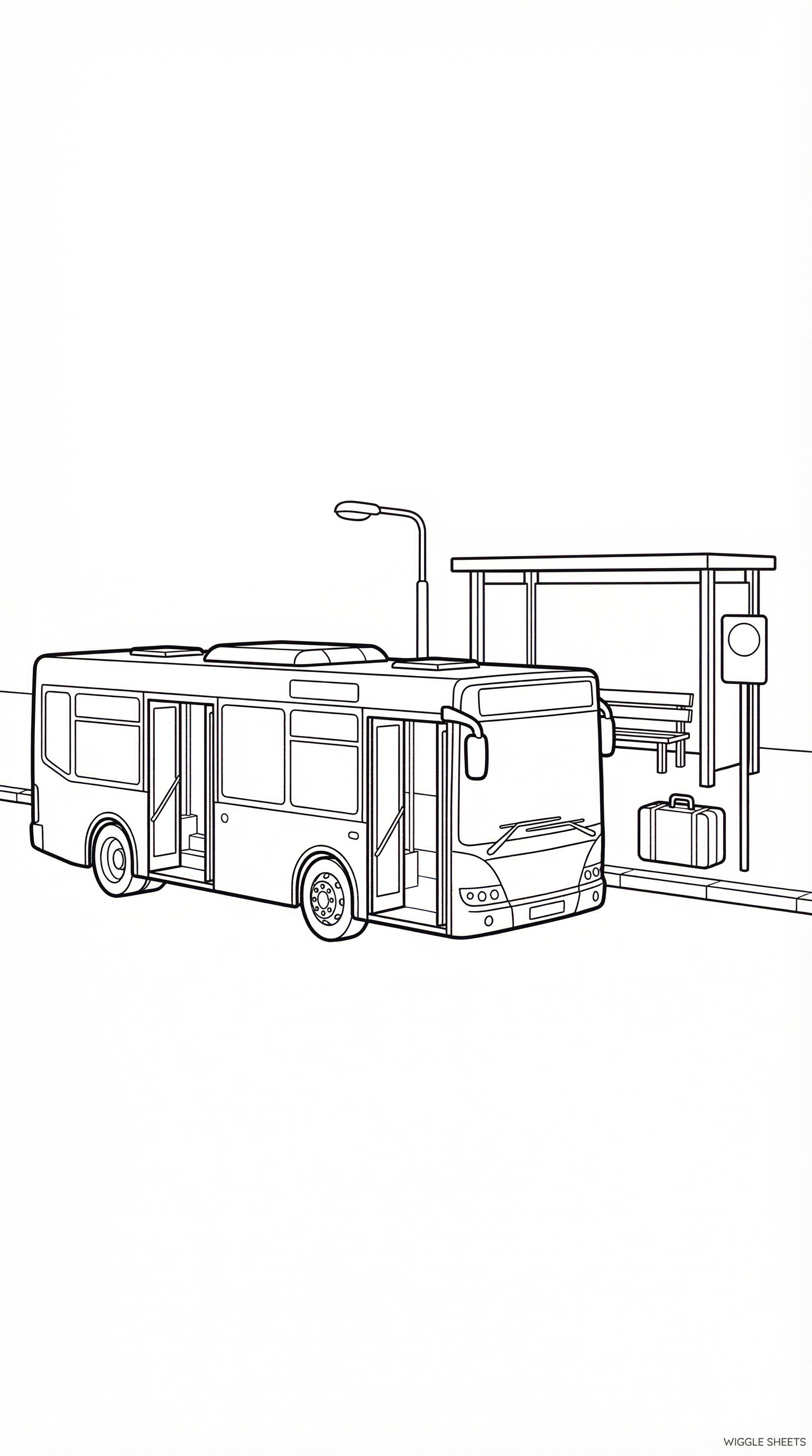 Bus Station Coloring Page