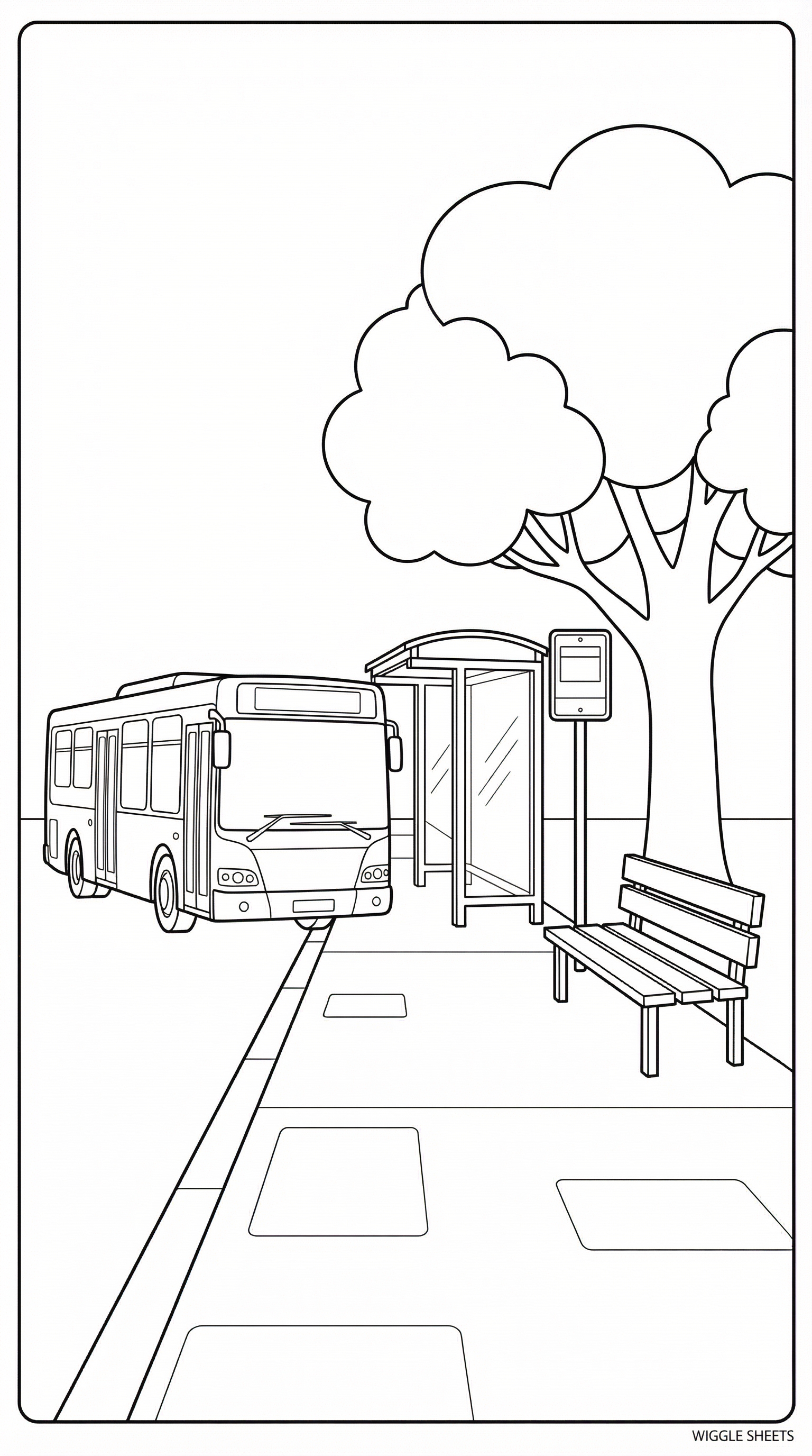 Bus Stop Coloring Page