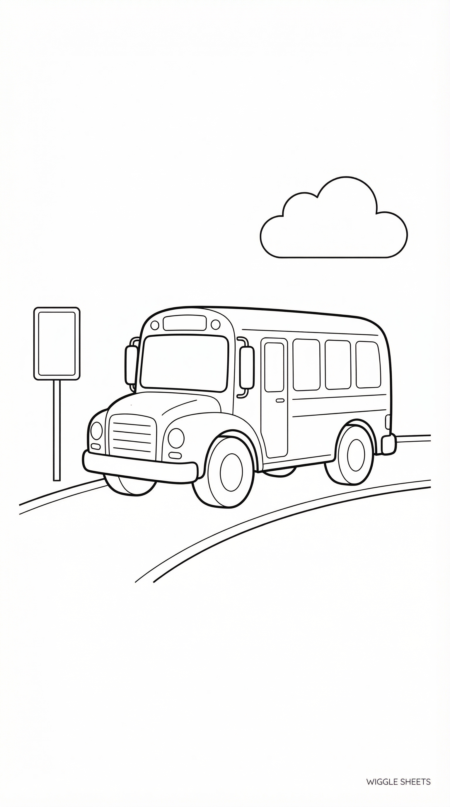 Cartoon Bus Coloring Page