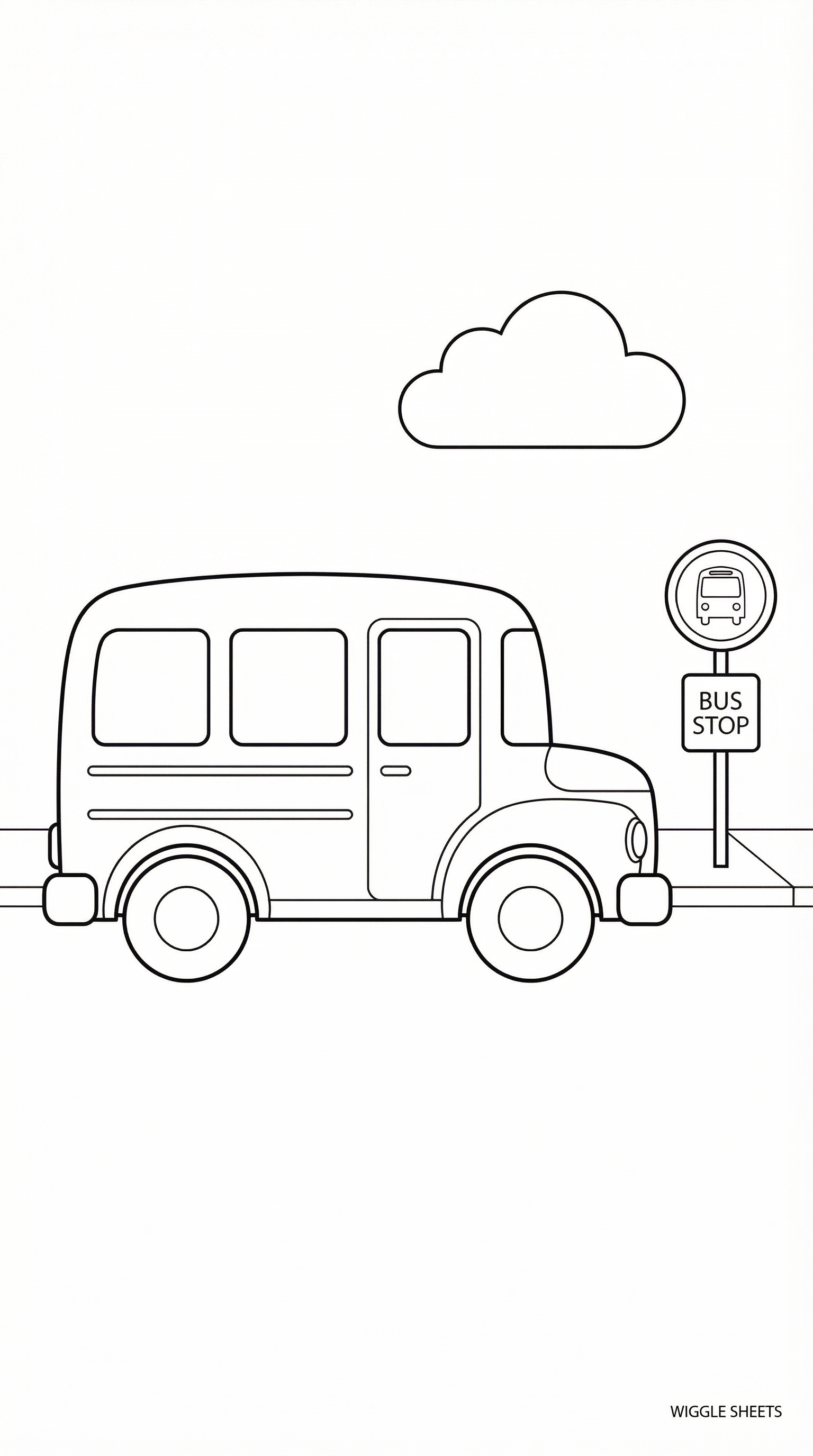 Cute Bus Coloring Page