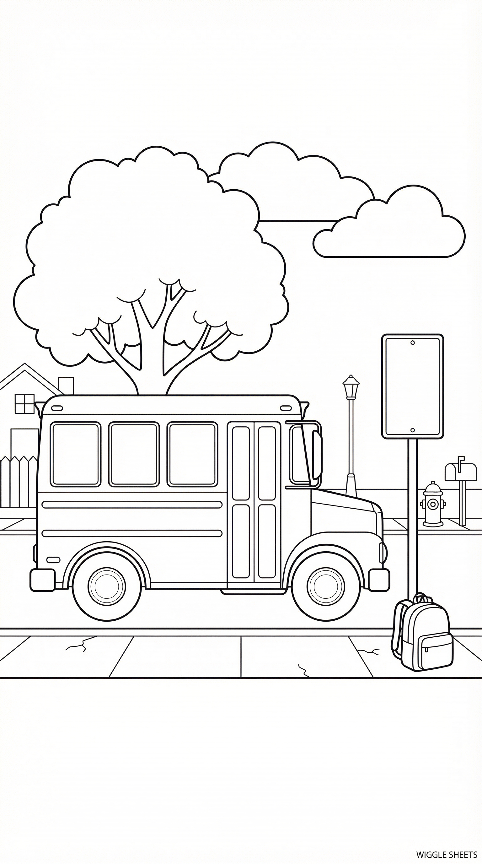 First Day Bus Coloring Page