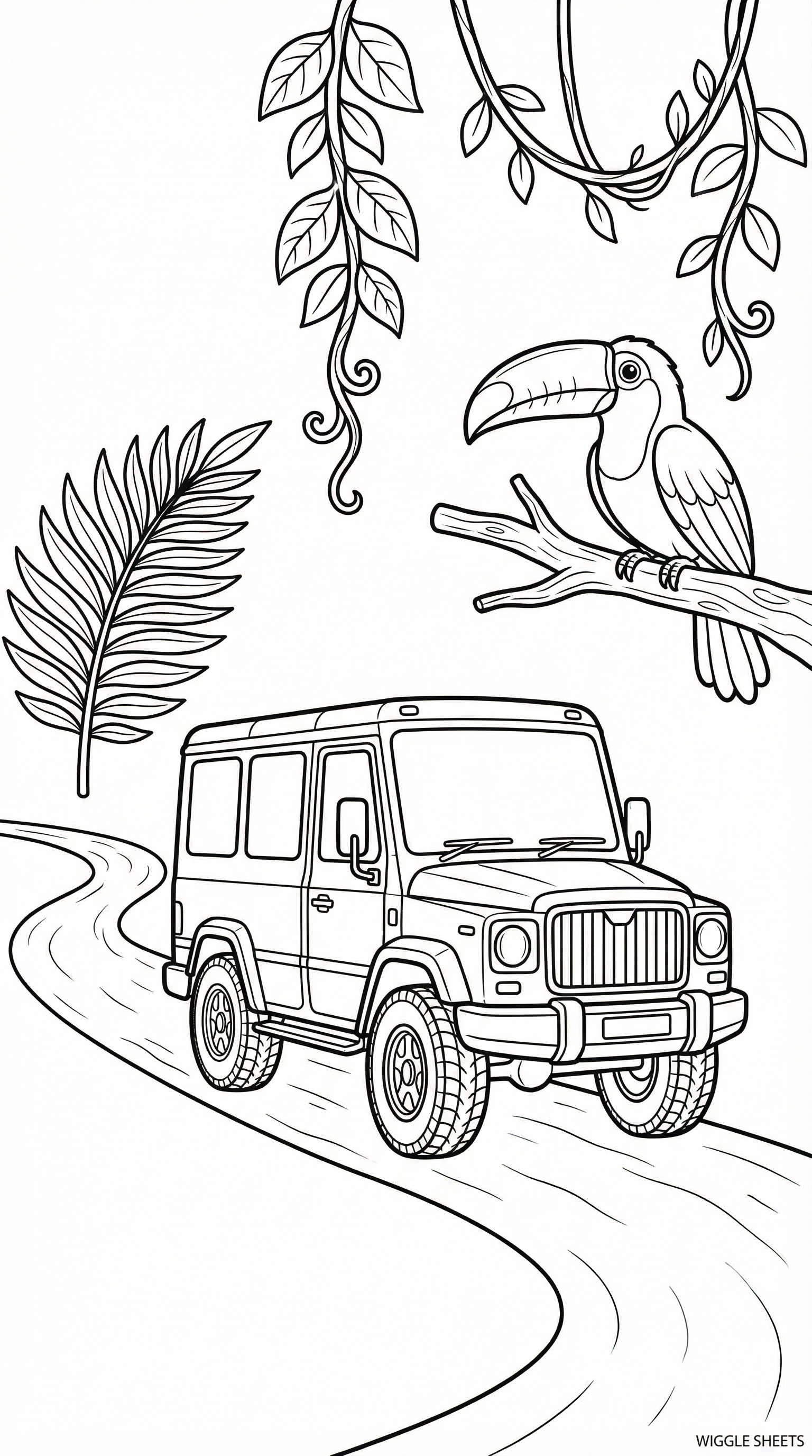 Jungle Bus Coloring Page